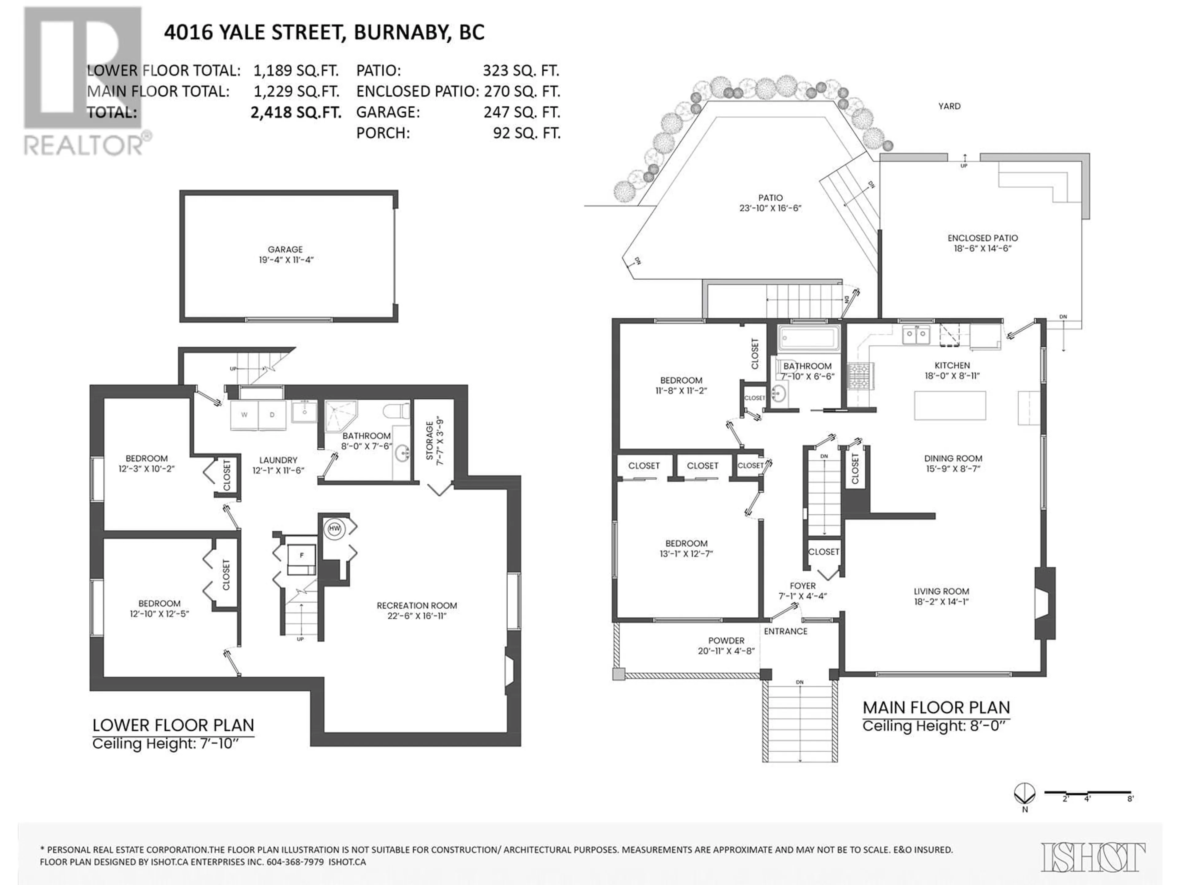 Floor plan for 4016 YALE STREET, Burnaby British Columbia V5C1P9