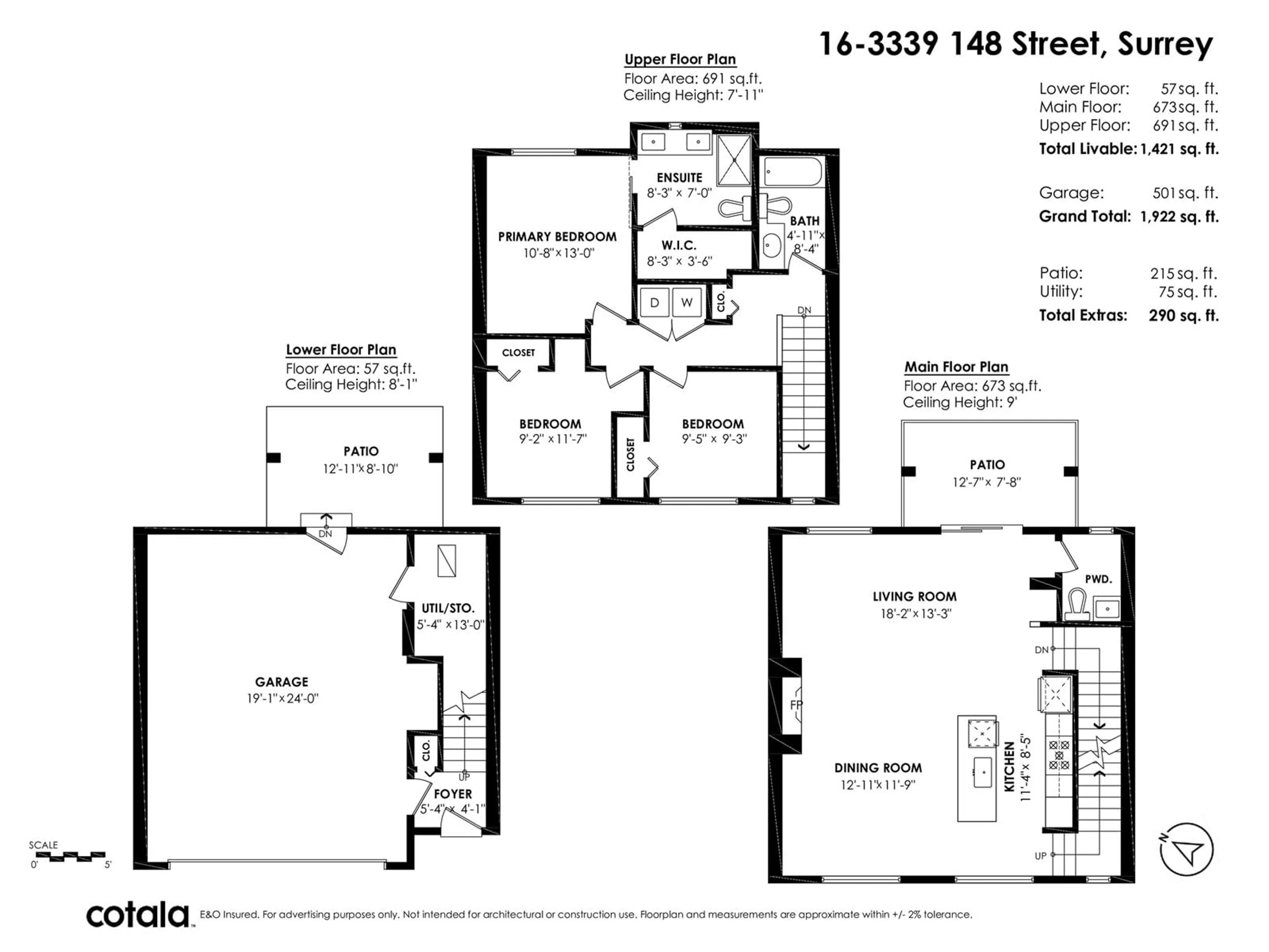 Floor plan for 16 3339 148 STREET, White Rock British Columbia V4P0G6