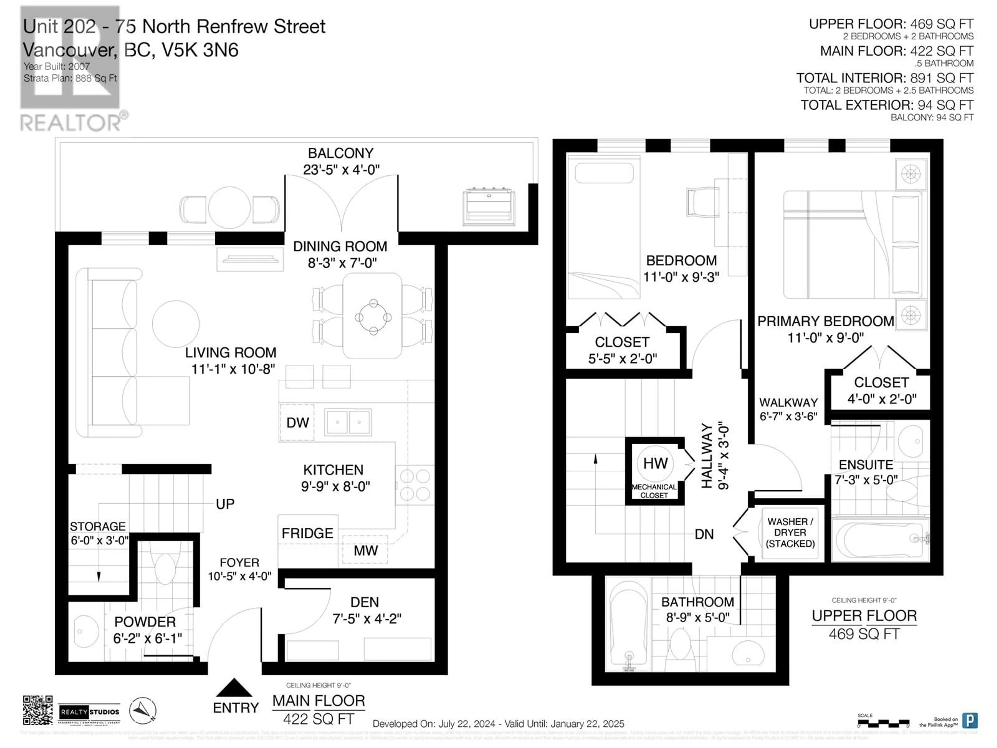 Floor plan for 202 75 N RENFREW STREET, Vancouver British Columbia V5K3N6