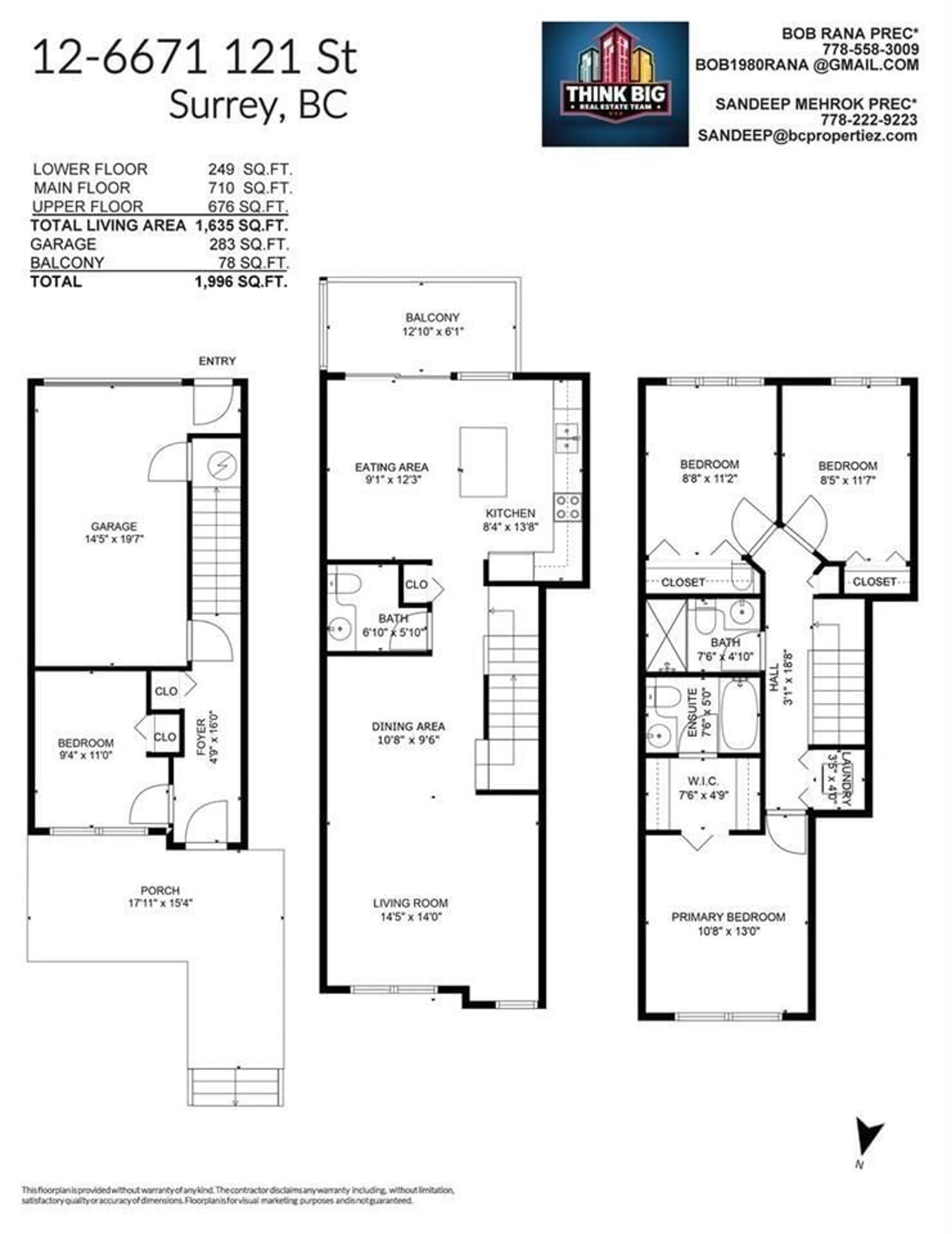 Floor plan for 12 6671 121 STREET, Surrey British Columbia V3W1T9