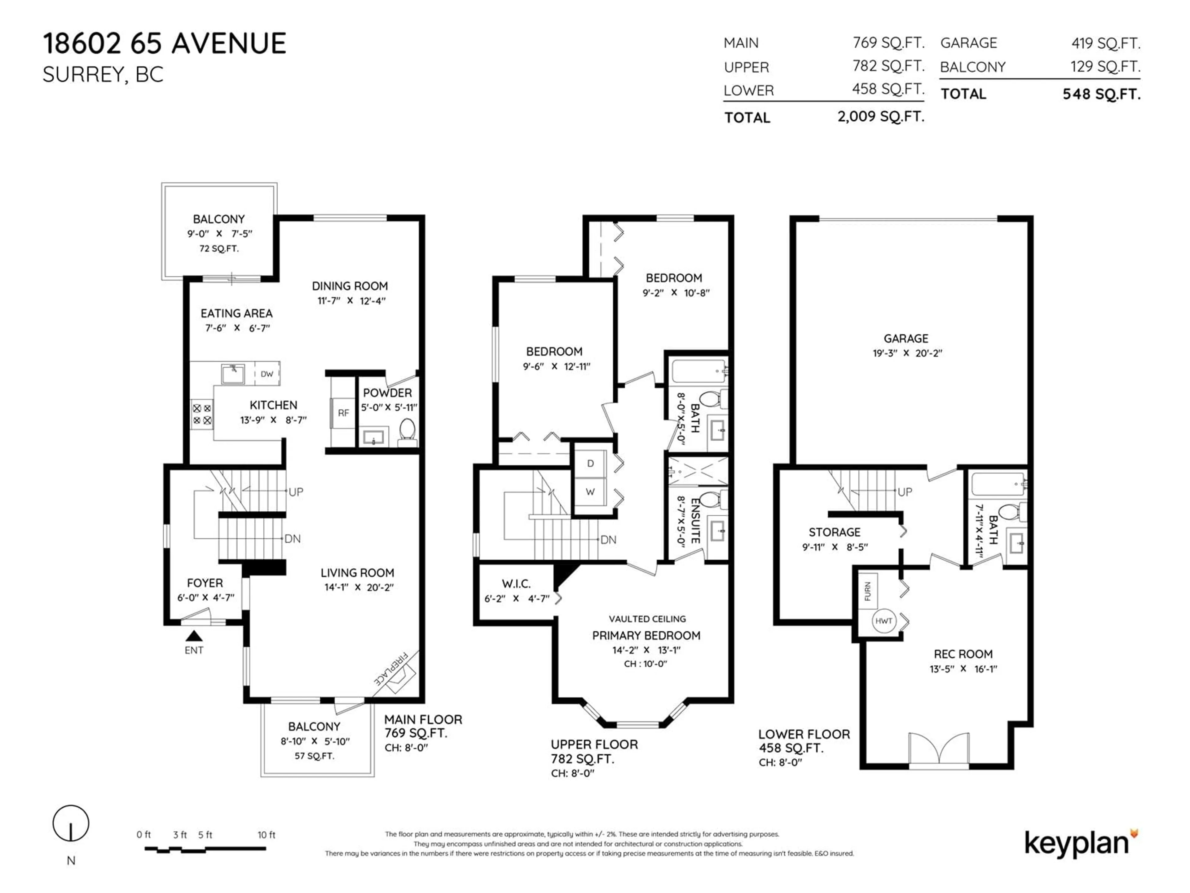 Floor plan for 18602 65 AVENUE, Surrey British Columbia V3S8Z9