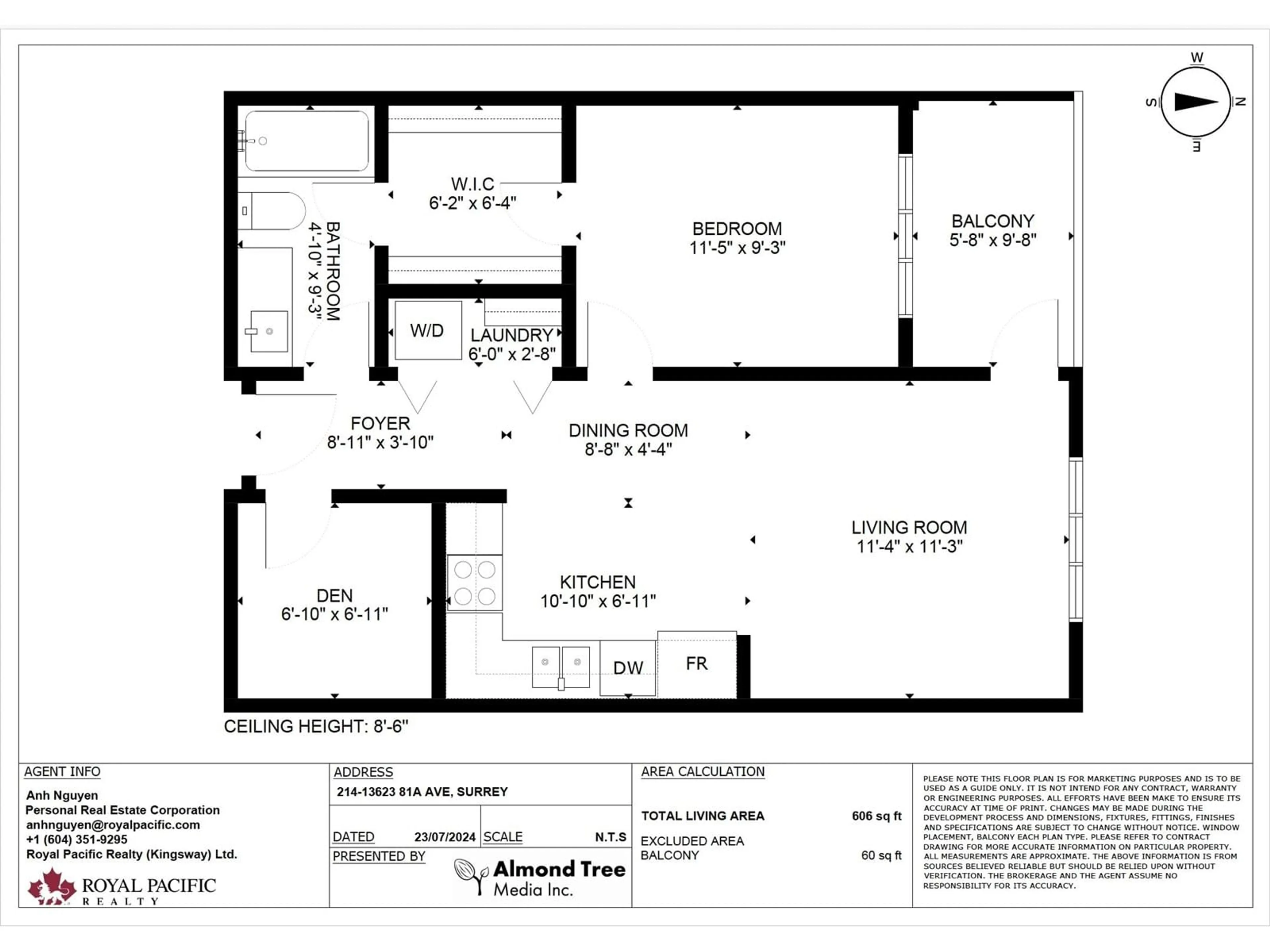 Floor plan for 214 13623 81A AVENUE, Surrey British Columbia V3W3N7