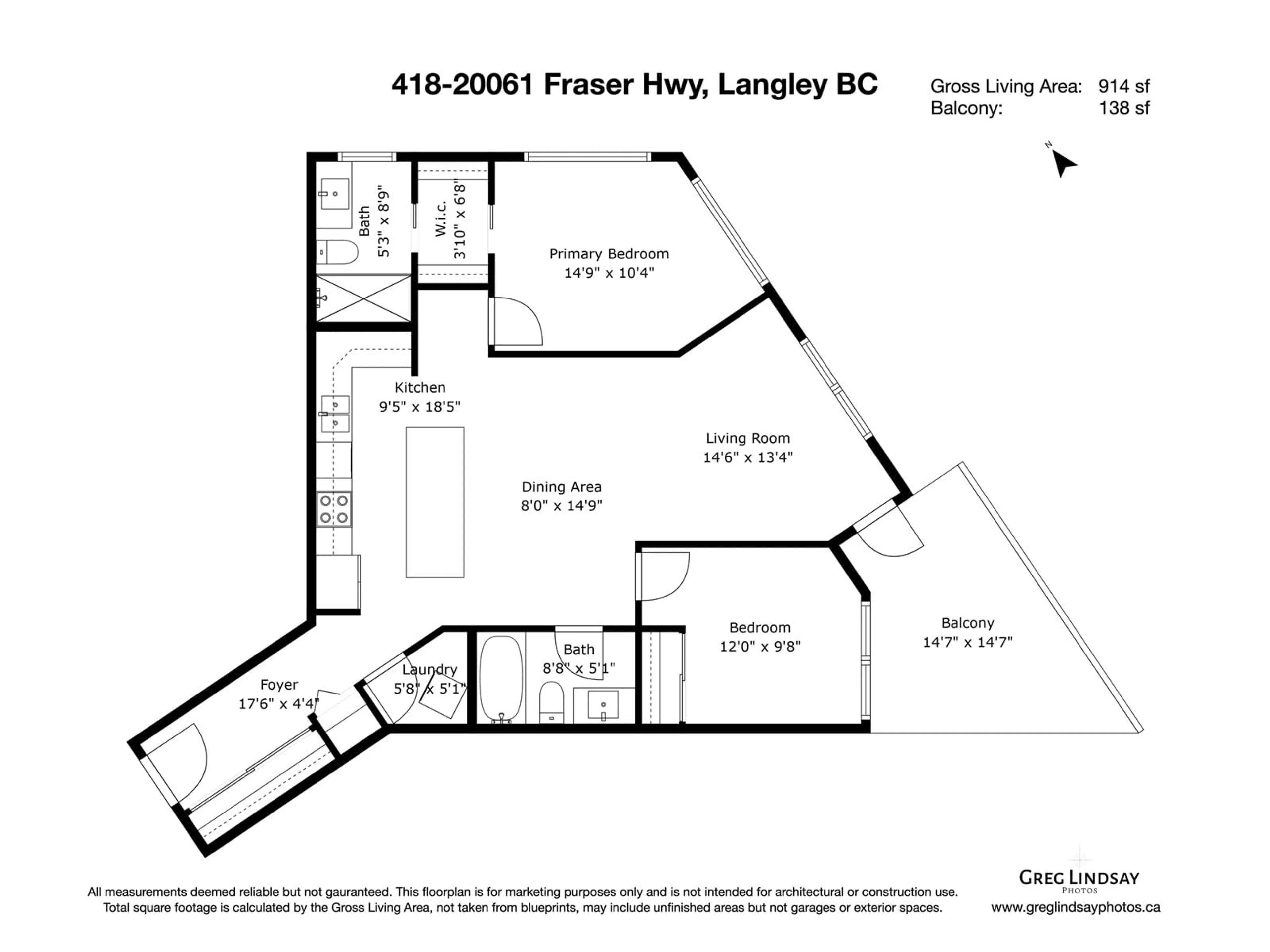 Floor plan for 418 20061 FRASER HIGHWAY, Langley British Columbia V3A4E4