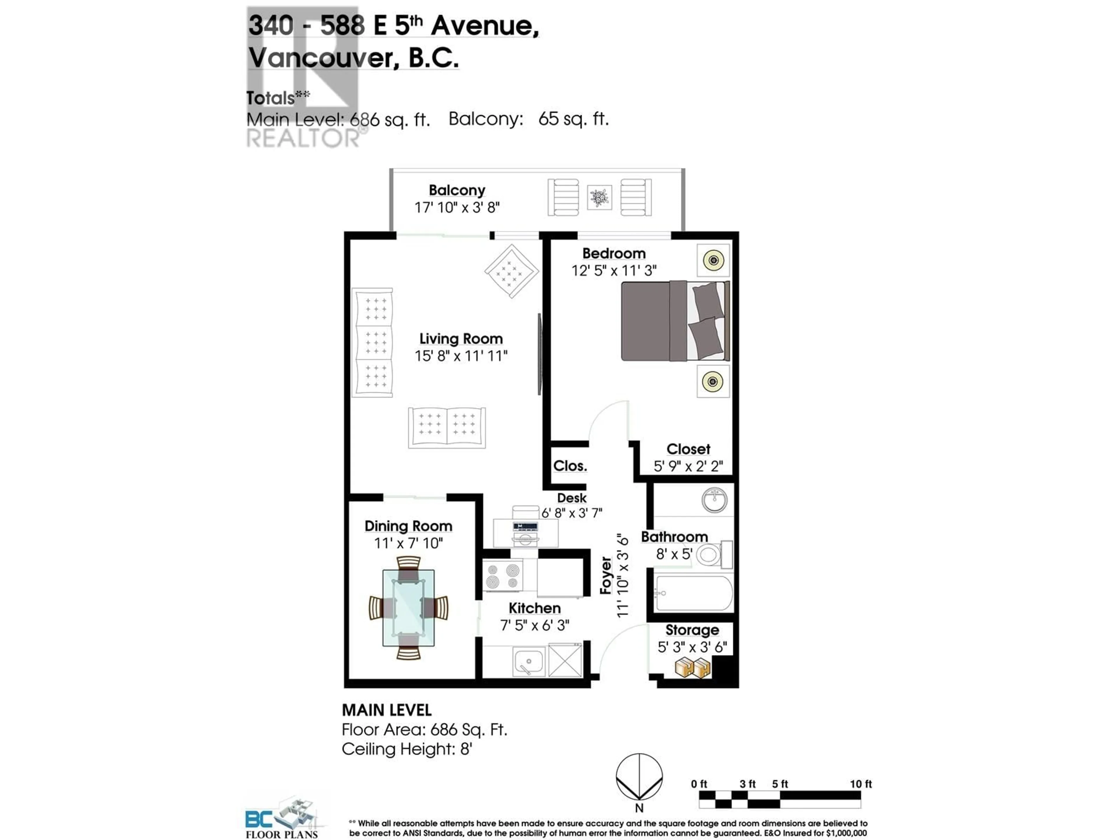 Floor plan for 340 588 E 5TH AVENUE, Vancouver British Columbia V5T4H6