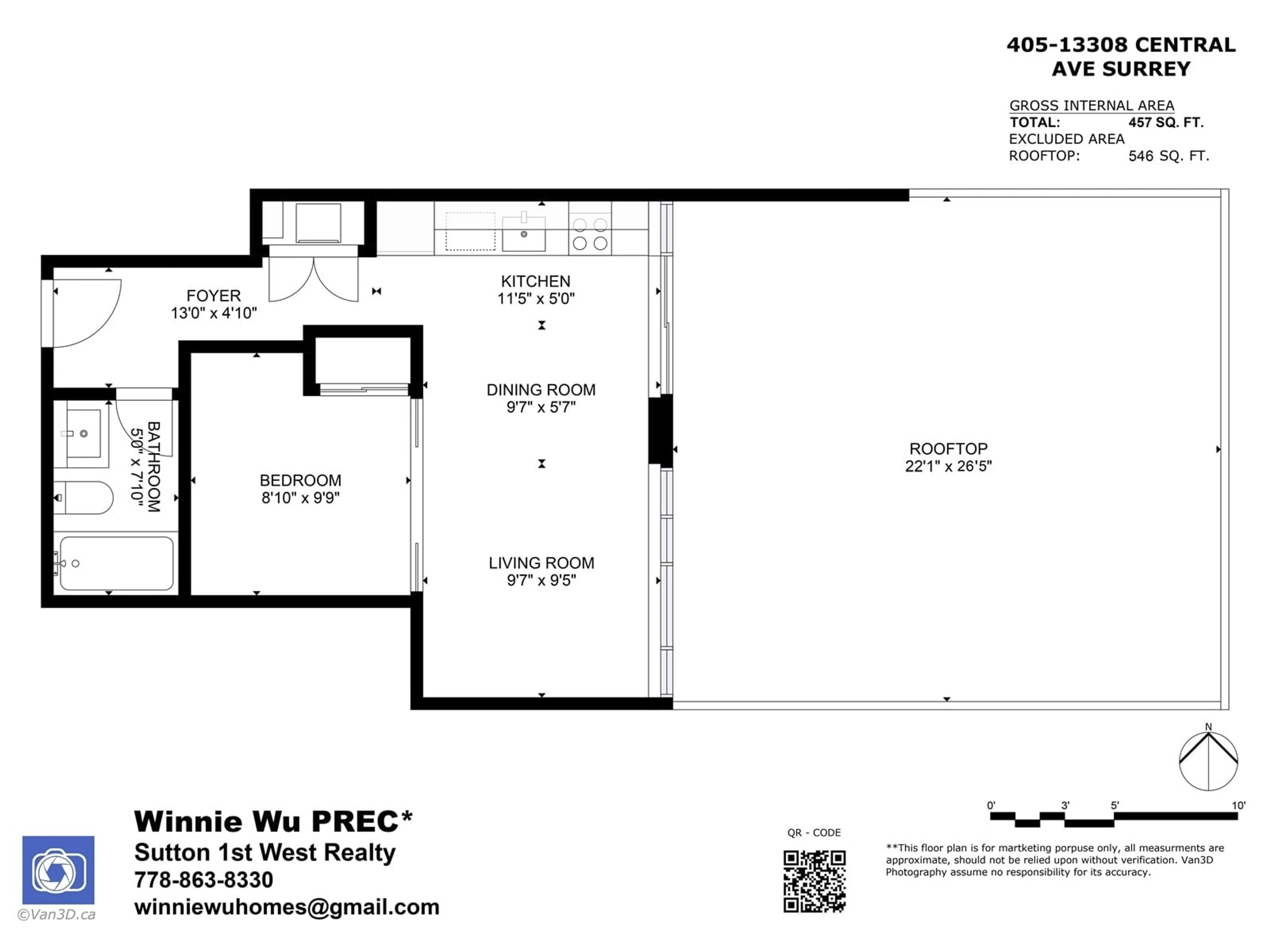 Floor plan for 405 13308 CENTRAL AVENUE, Surrey British Columbia V3T0M4