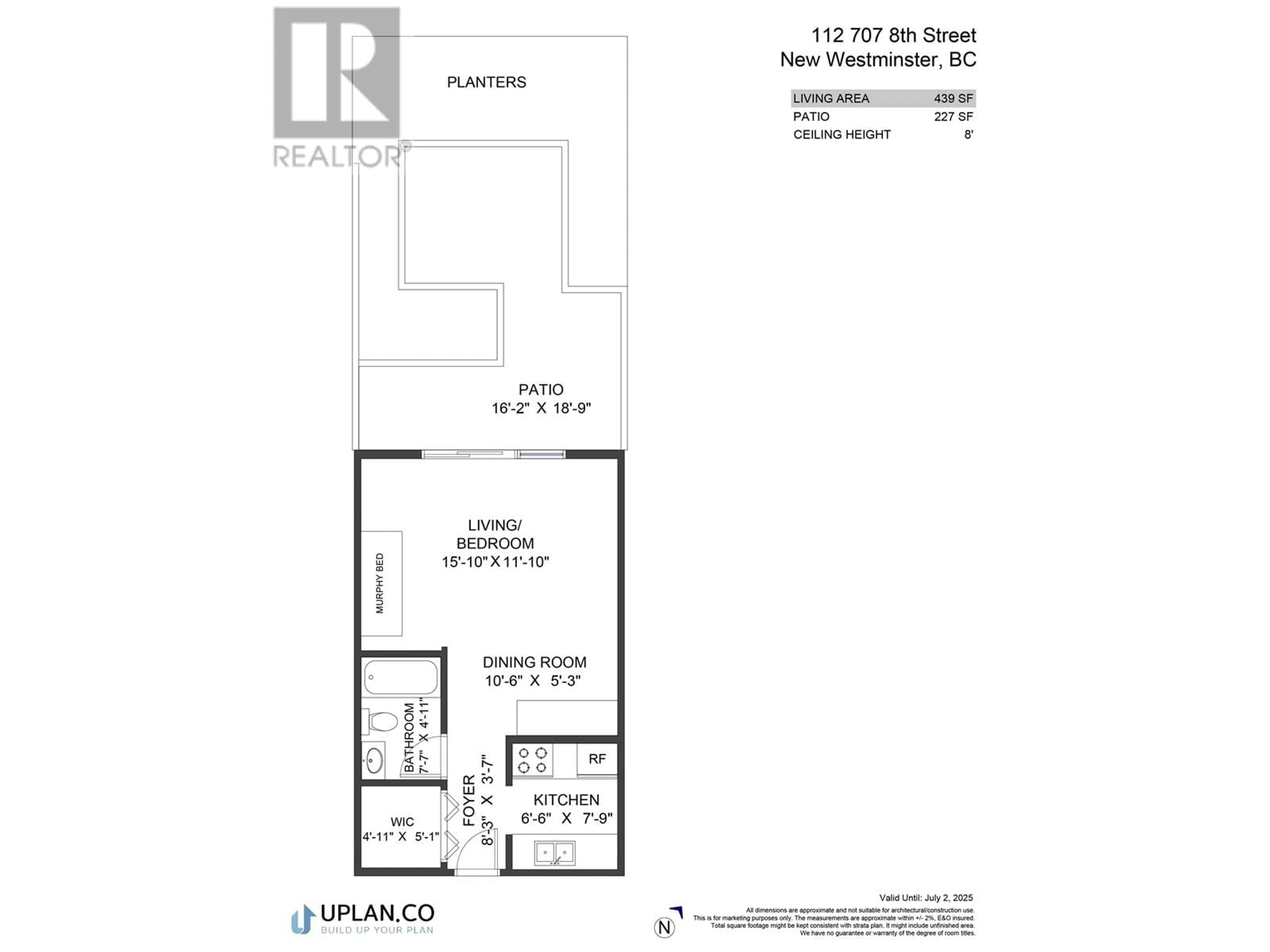 Floor plan for 112 707 EIGHTH STREET, New Westminster British Columbia V3M3S6