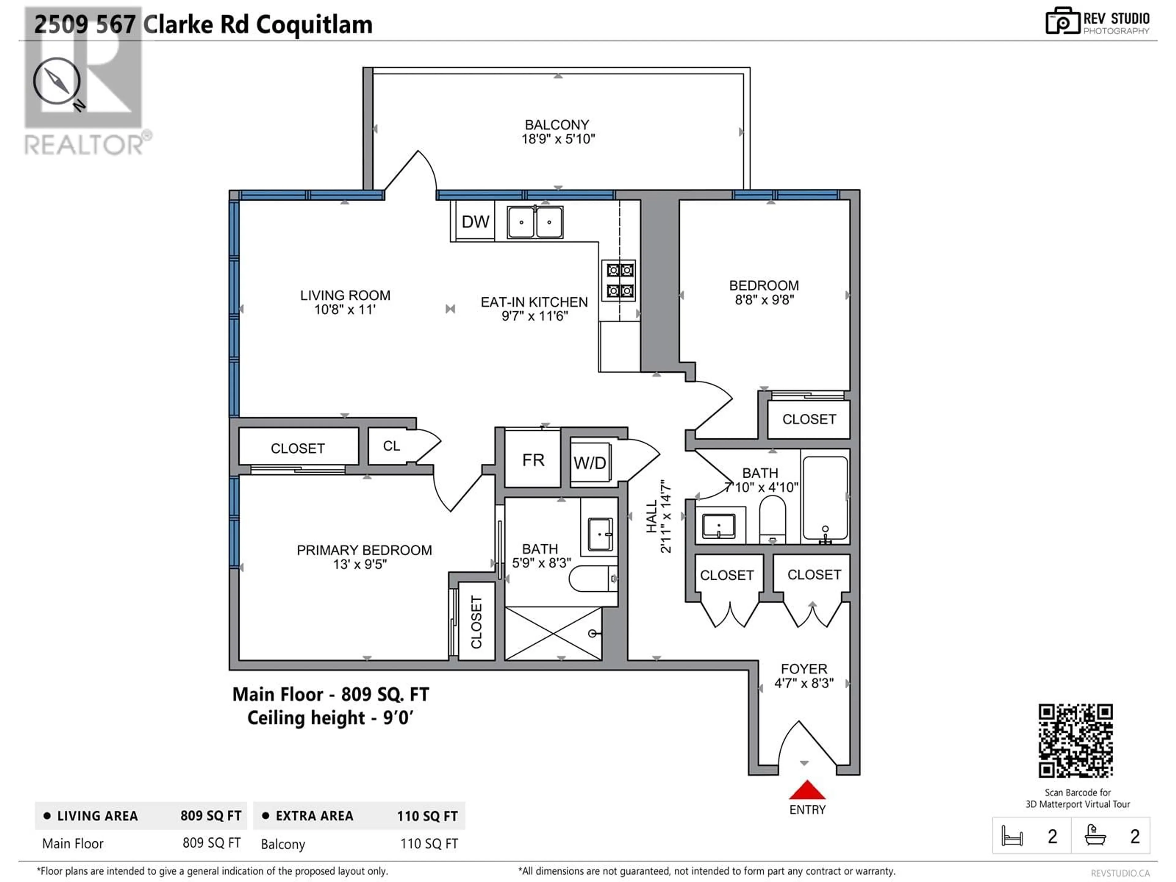 Floor plan for 2509 567 CLARKE ROAD, Coquitlam British Columbia V3J0K7