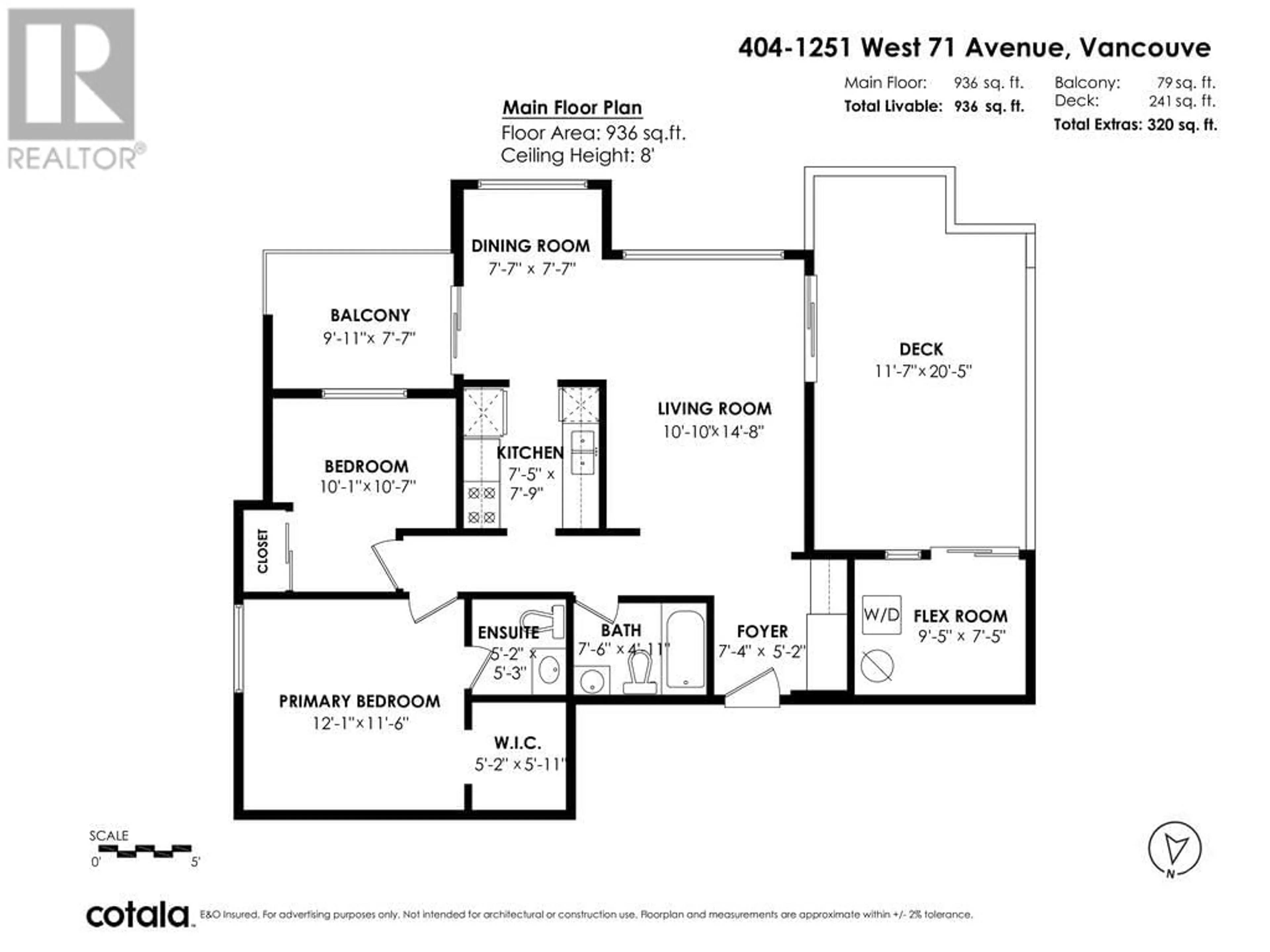 Floor plan for 404 1251 W 71ST AVENUE, Vancouver British Columbia V6P3A9