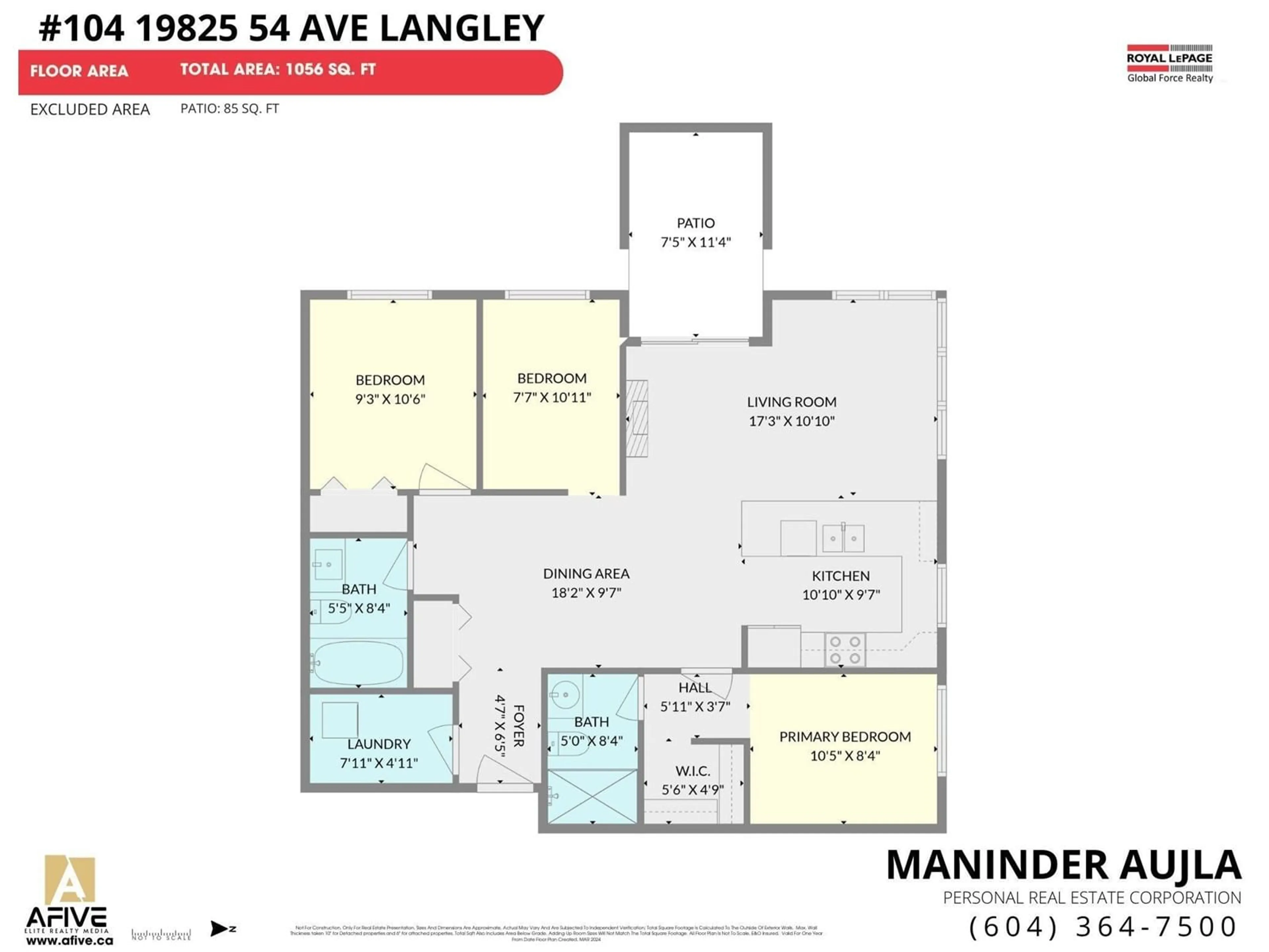 Floor plan for 104 19825 54 AVENUE, Langley British Columbia V3A3W1