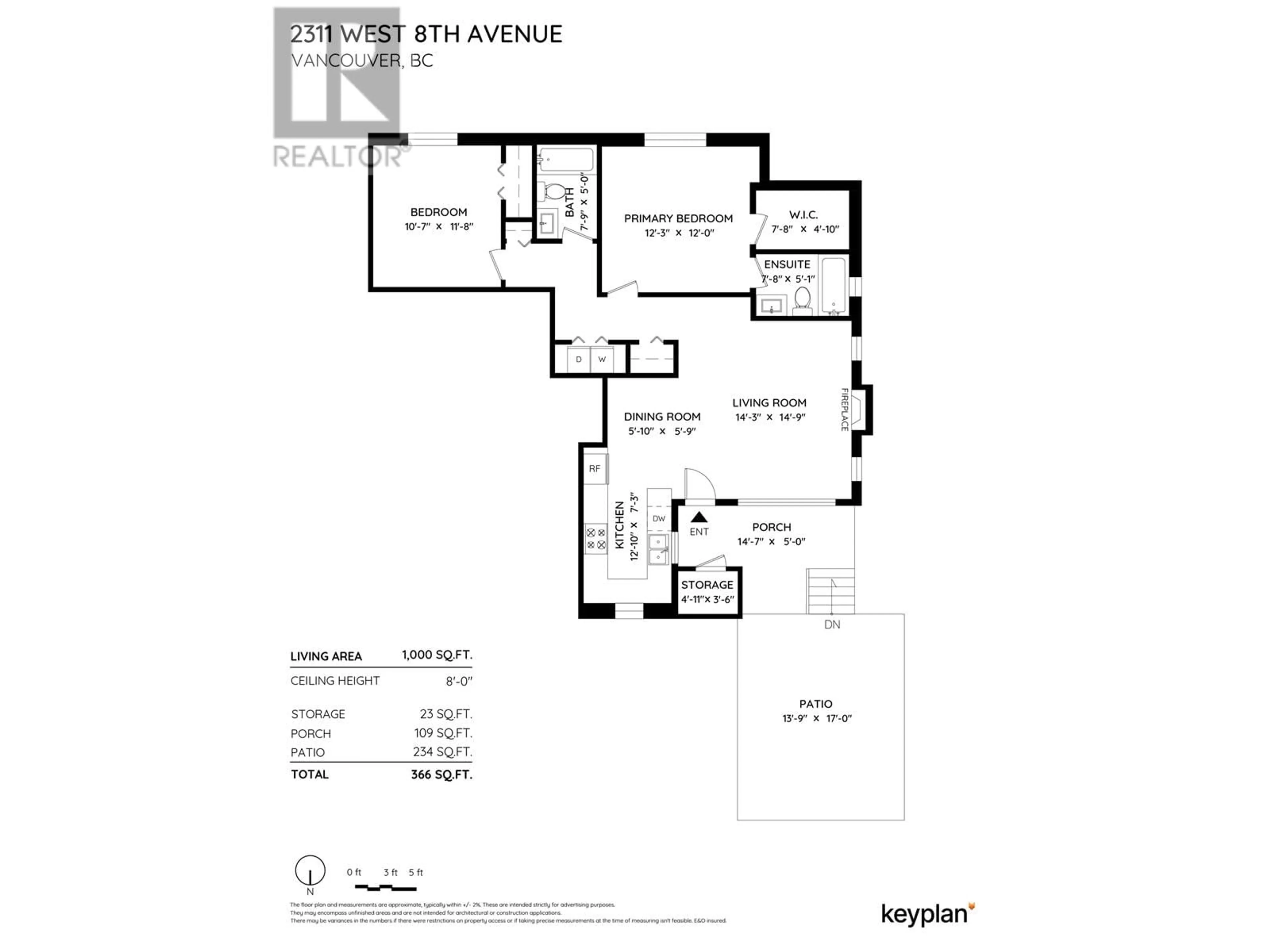 Floor plan for 2311 W 8TH AVENUE, Vancouver British Columbia V6K2A8