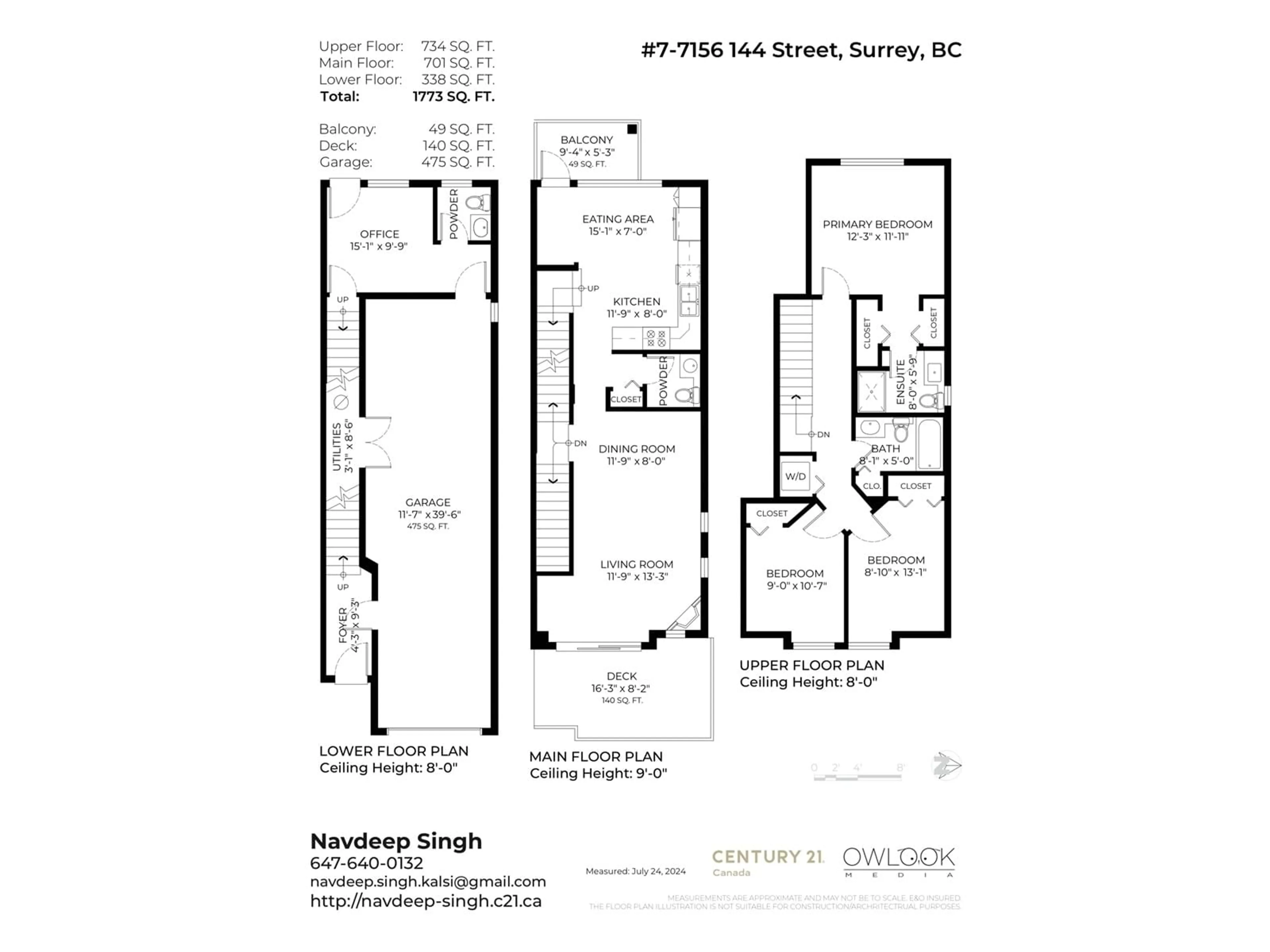 Floor plan for 7 7156 144 STREET, Surrey British Columbia V3W1V5
