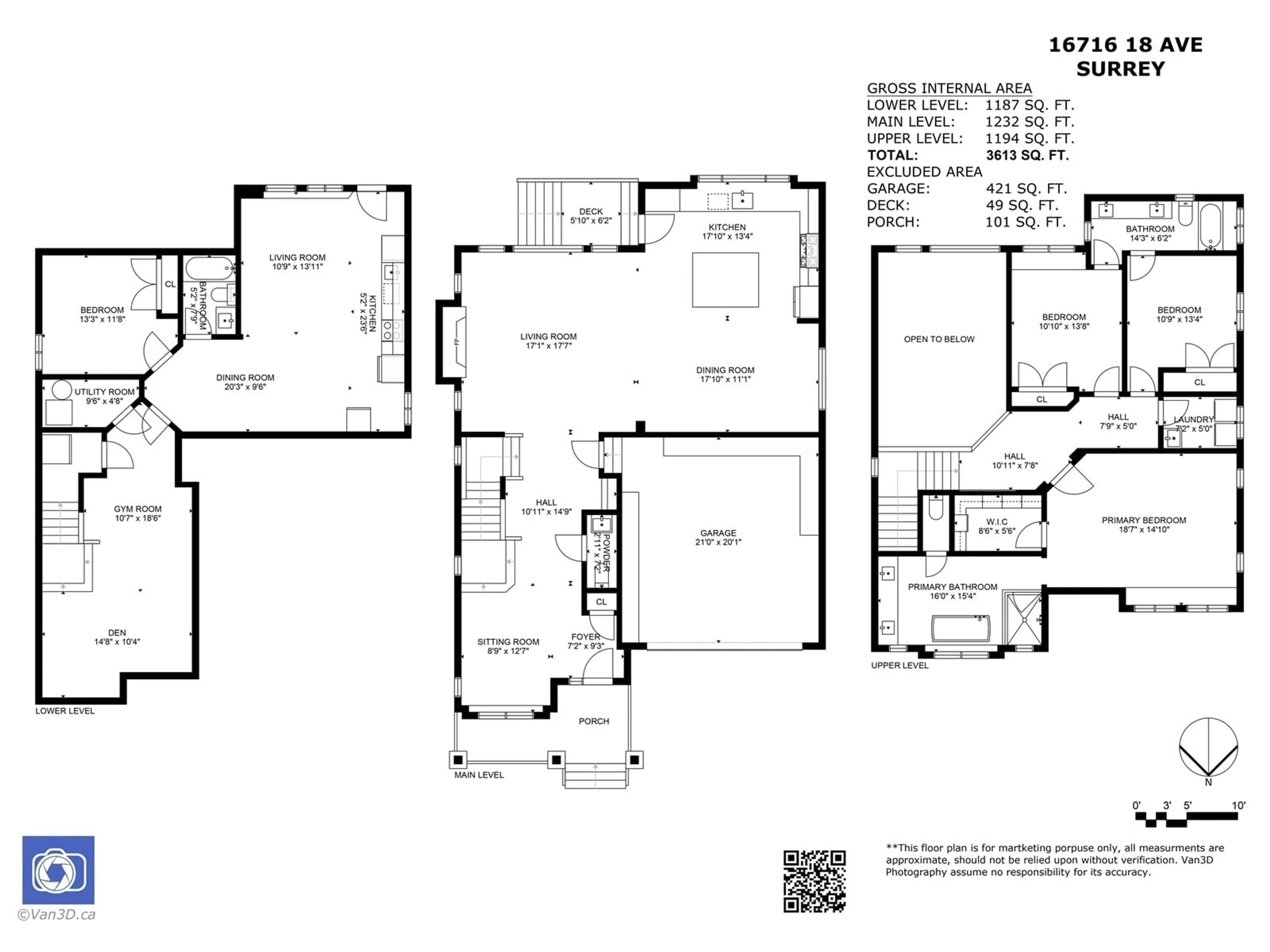 Floor plan for 16716 18 AVENUE, Surrey British Columbia V3Z0T3