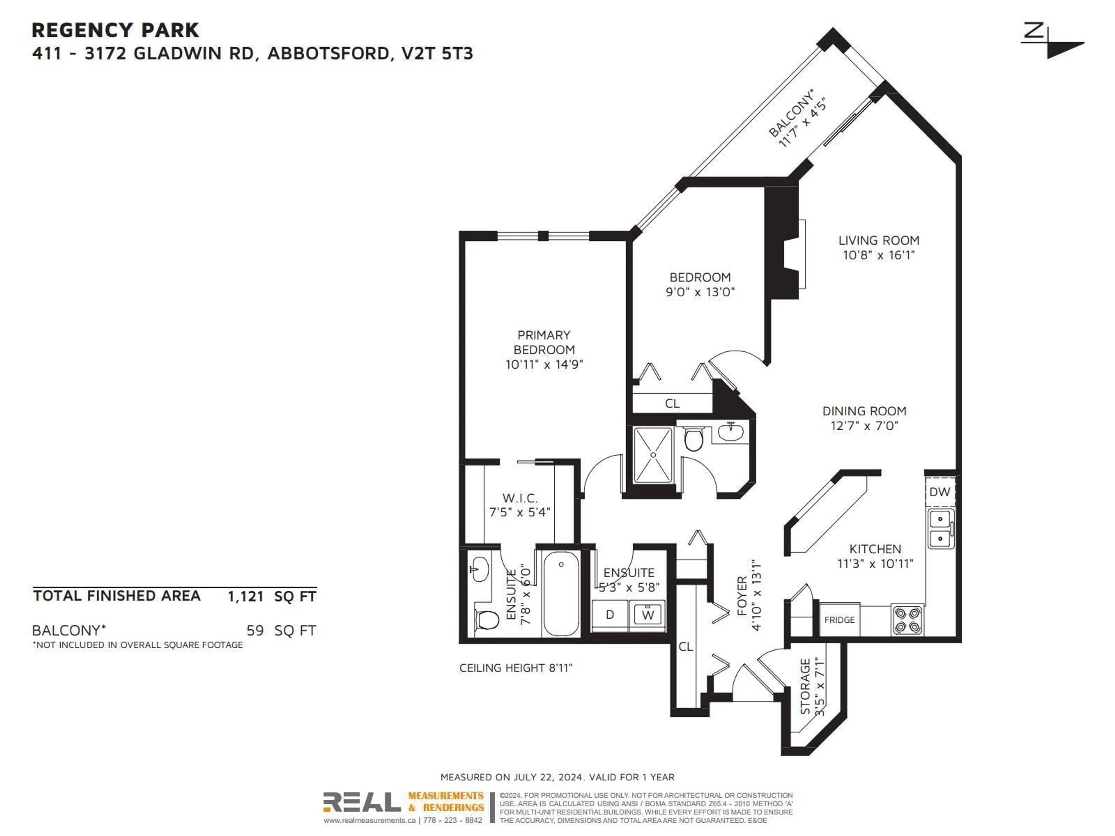 Floor plan for 411 3172 GLADWIN ROAD, Abbotsford British Columbia V2T5T3