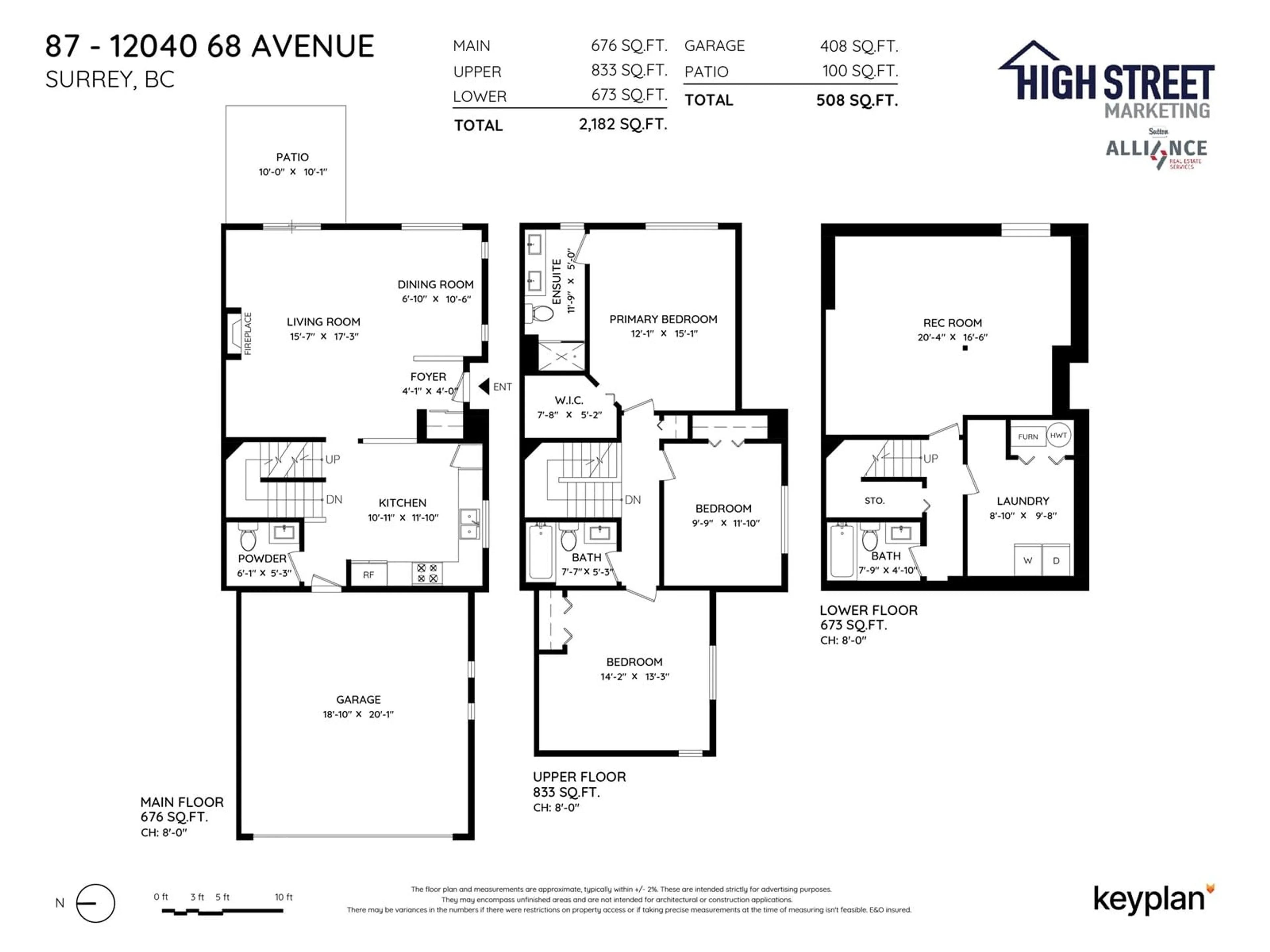 Floor plan for 87 12040 68 AVENUE, Surrey British Columbia V3W1P5