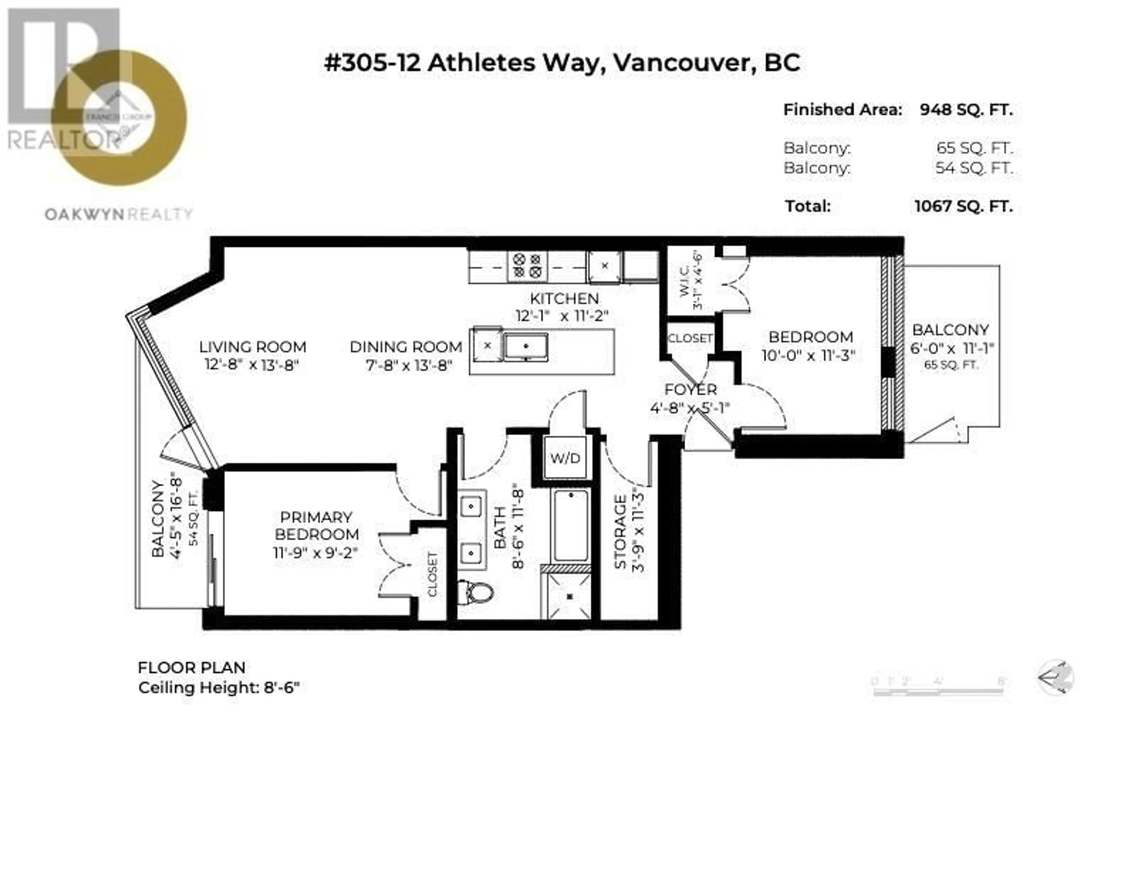 Floor plan for 305 12 ATHLETES WAY, Vancouver British Columbia V5Y0B5