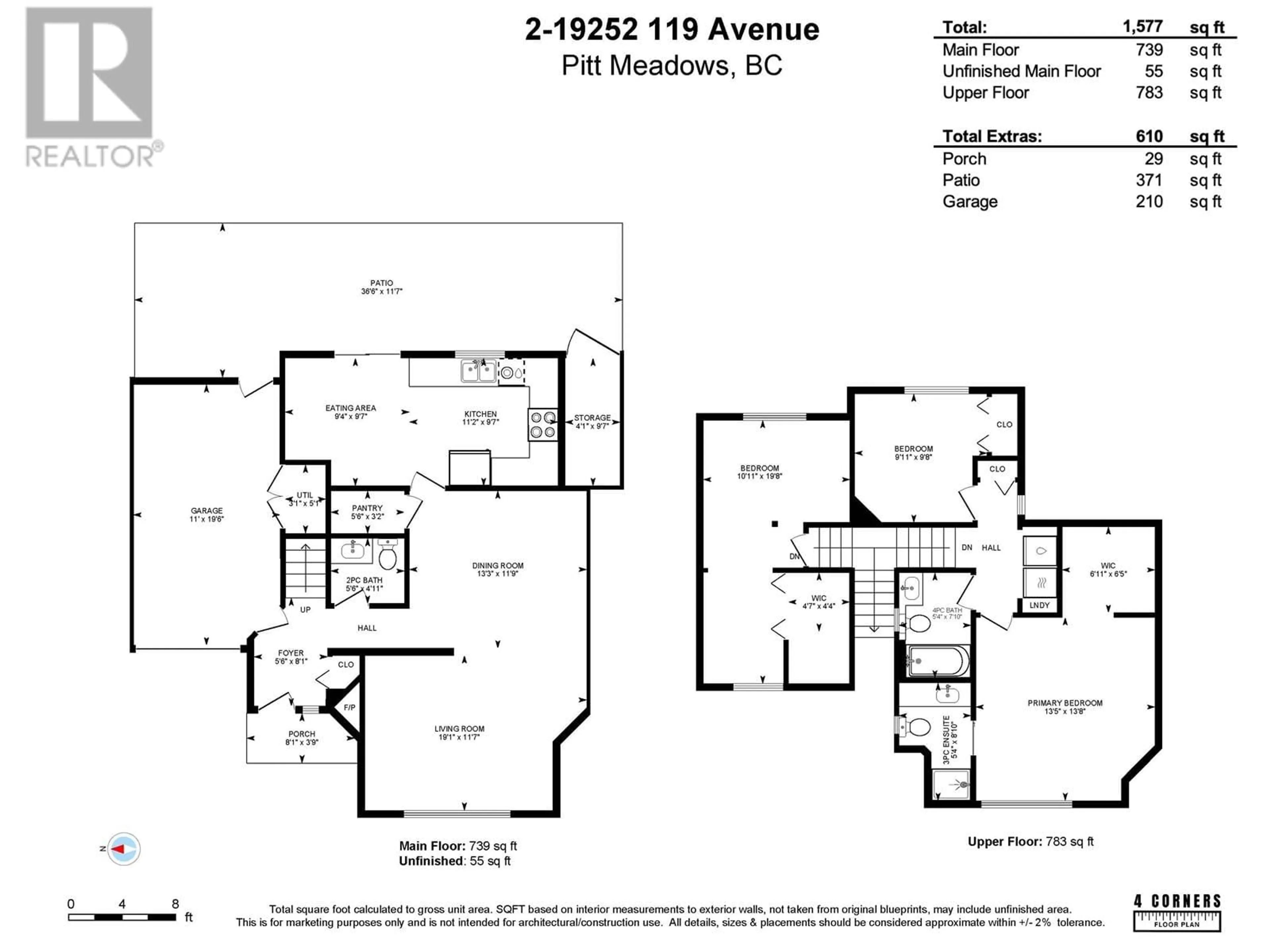 Floor plan for 2 19252 119 AVENUE, Pitt Meadows British Columbia V3Y2K4