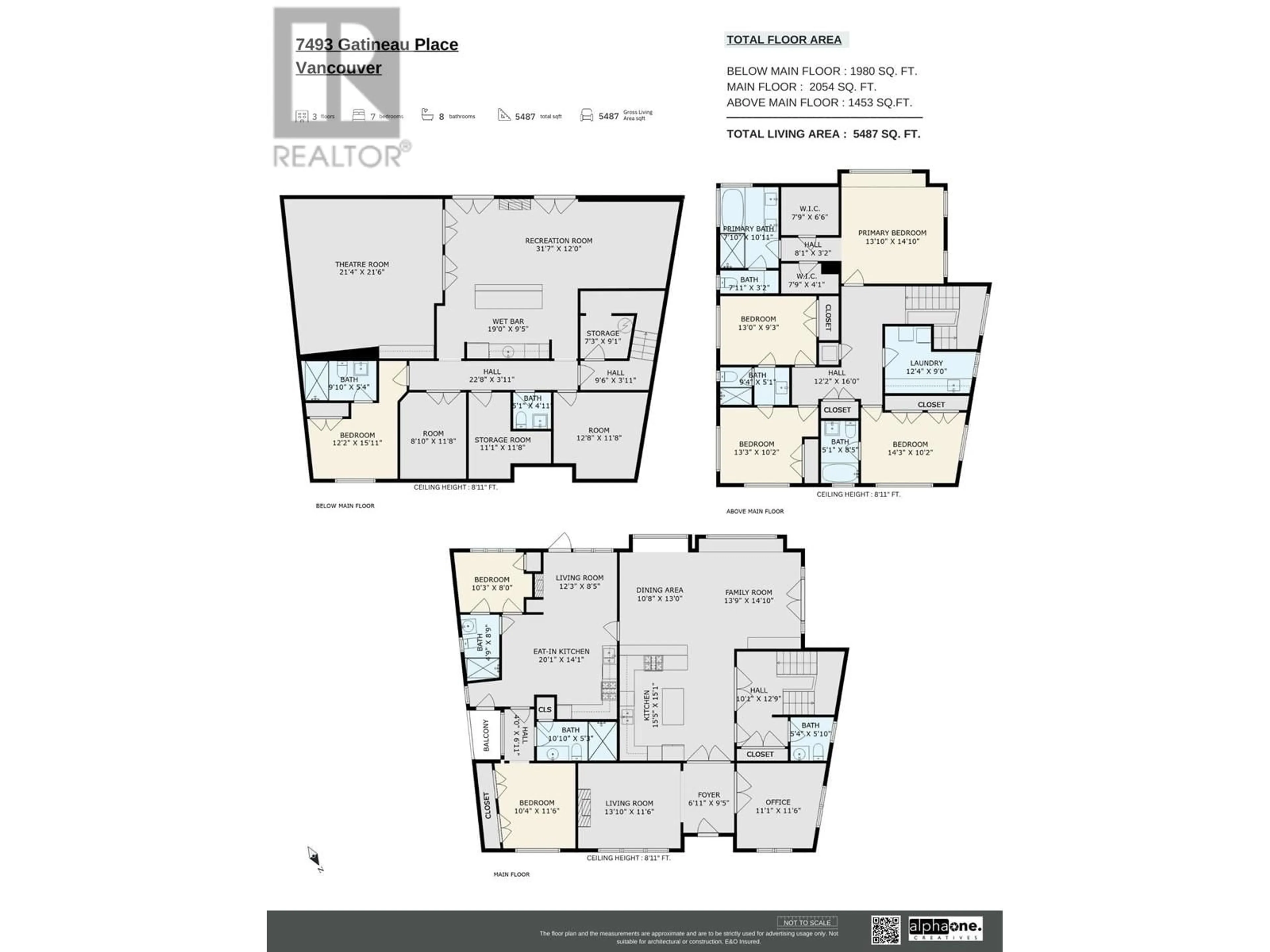 Floor plan for 7493 GATINEAU PLACE, Vancouver British Columbia V5S2S3