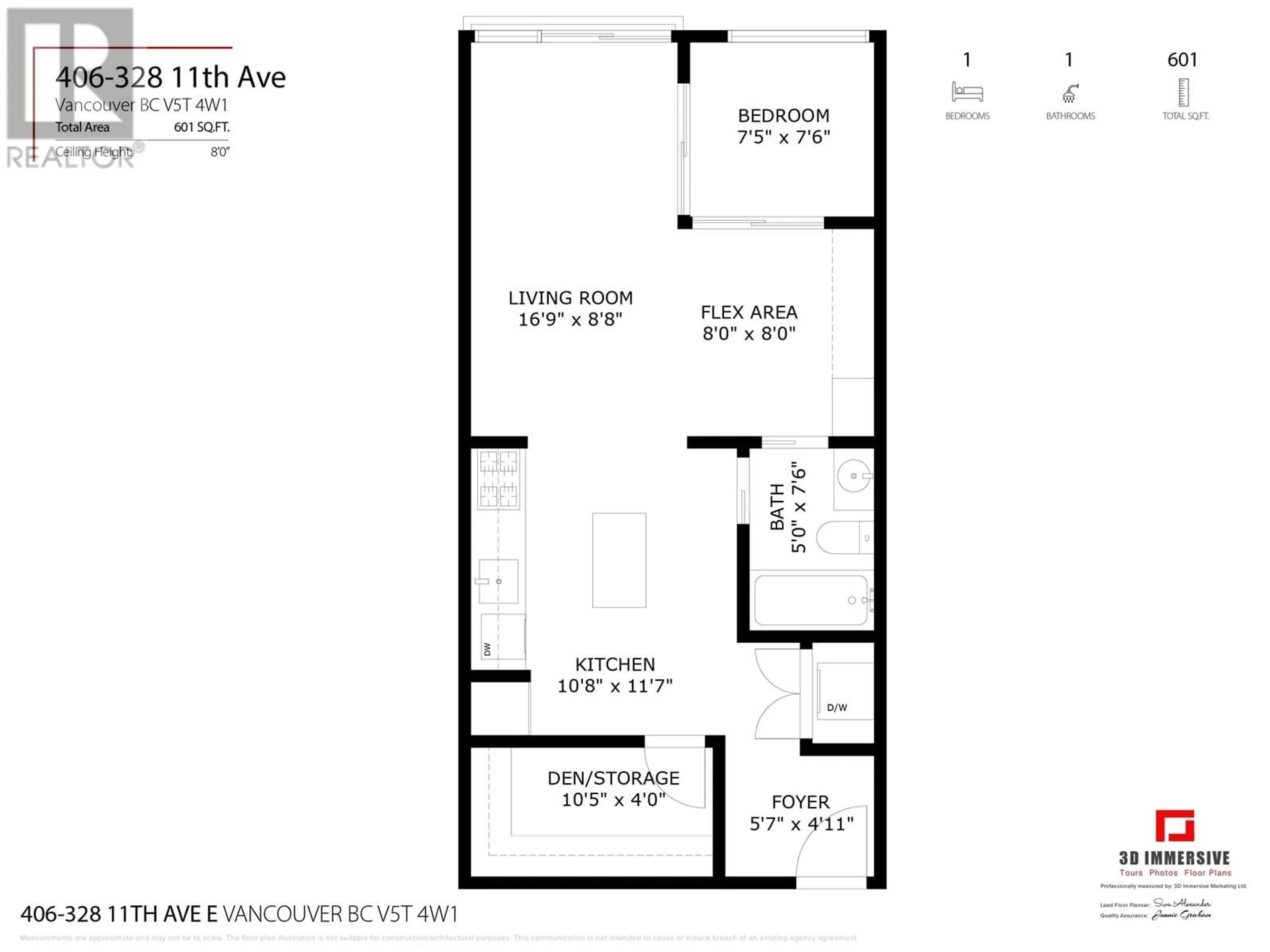 Floor plan for 406 328 E 11TH AVENUE, Vancouver British Columbia V5T4W1