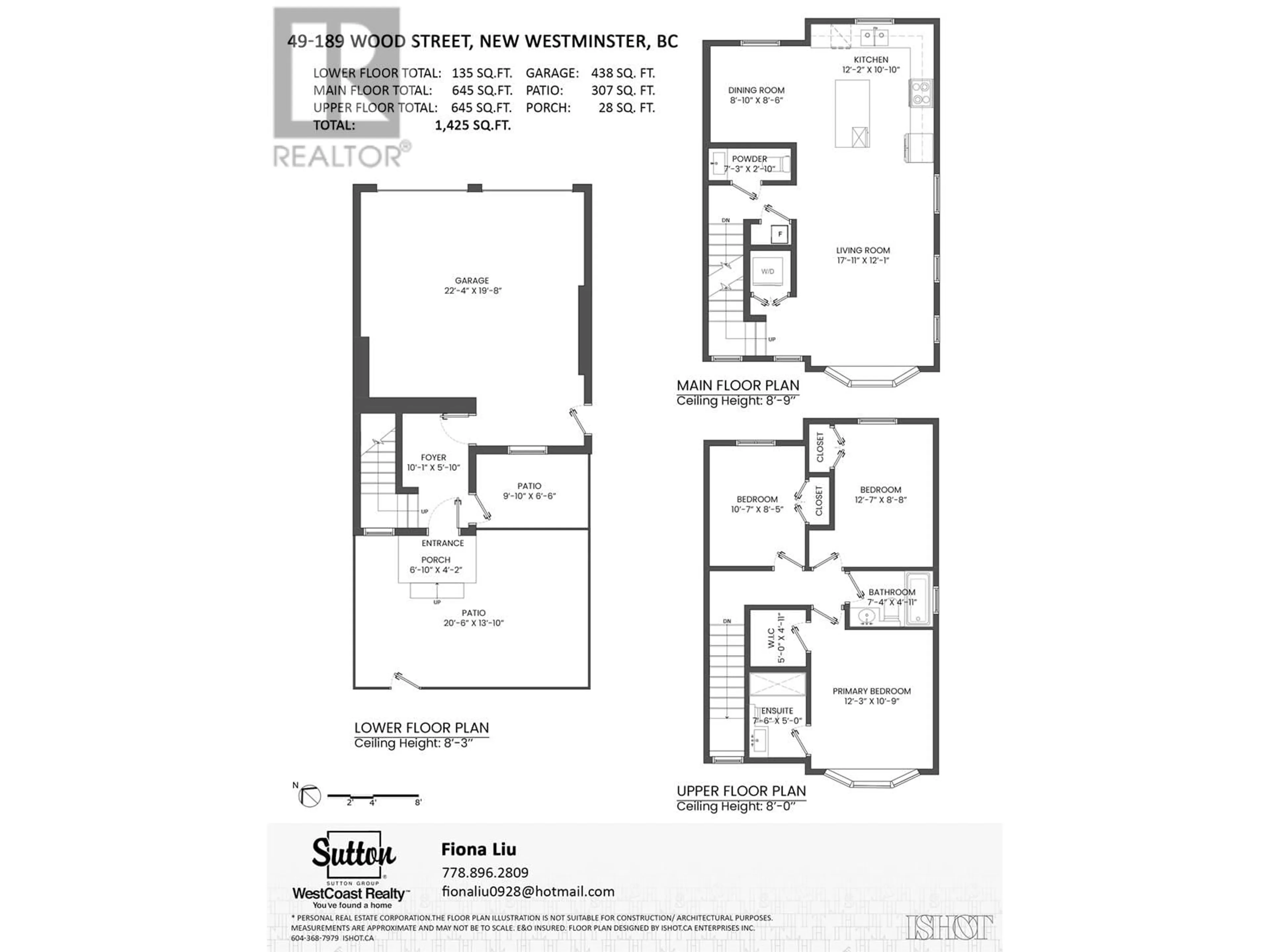 Floor plan for 49 189 WOOD STREET, New Westminster British Columbia V3M0L7