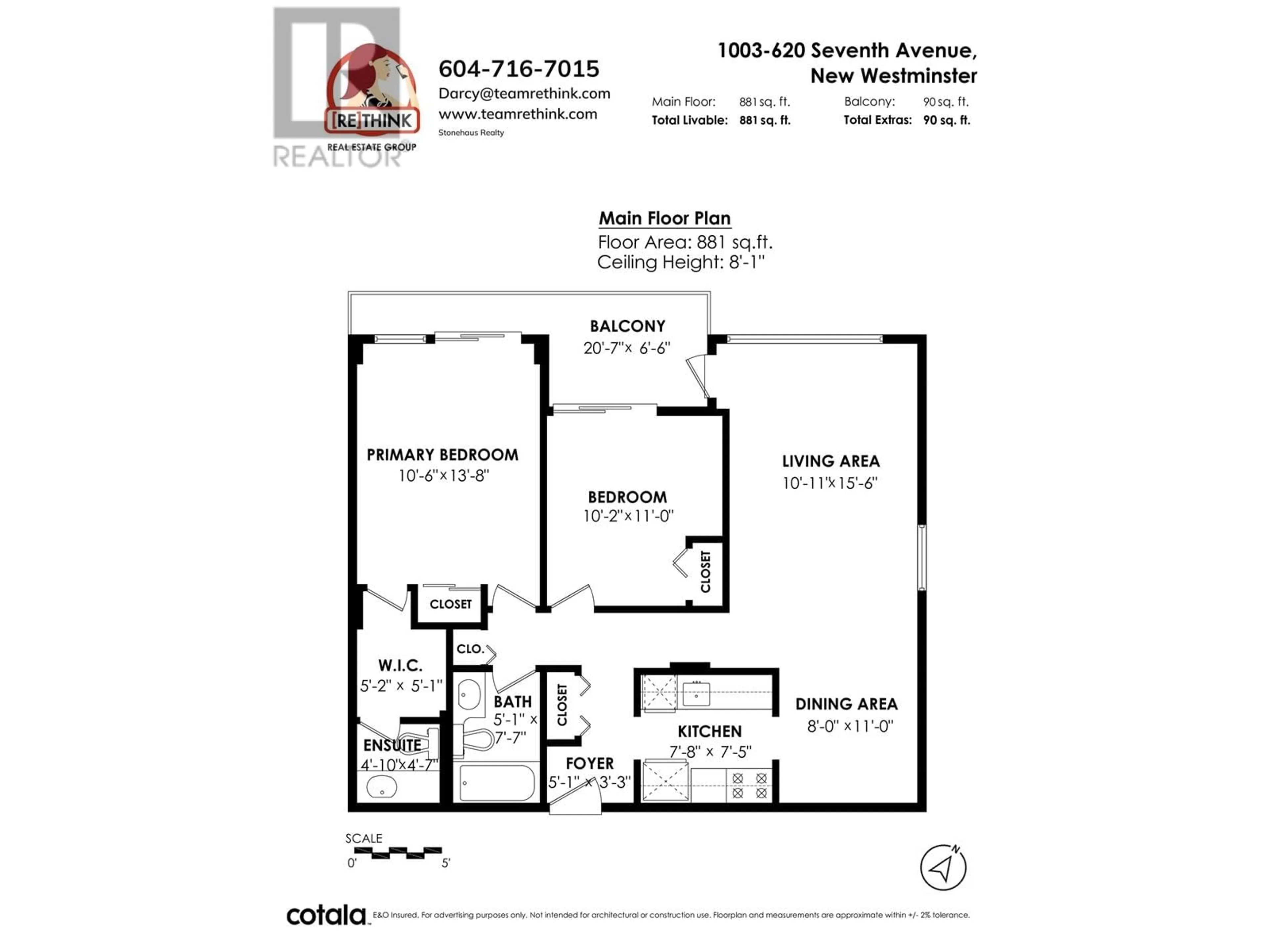 Floor plan for 1003 620 SEVENTH AVENUE, New Westminster British Columbia V3M5T6