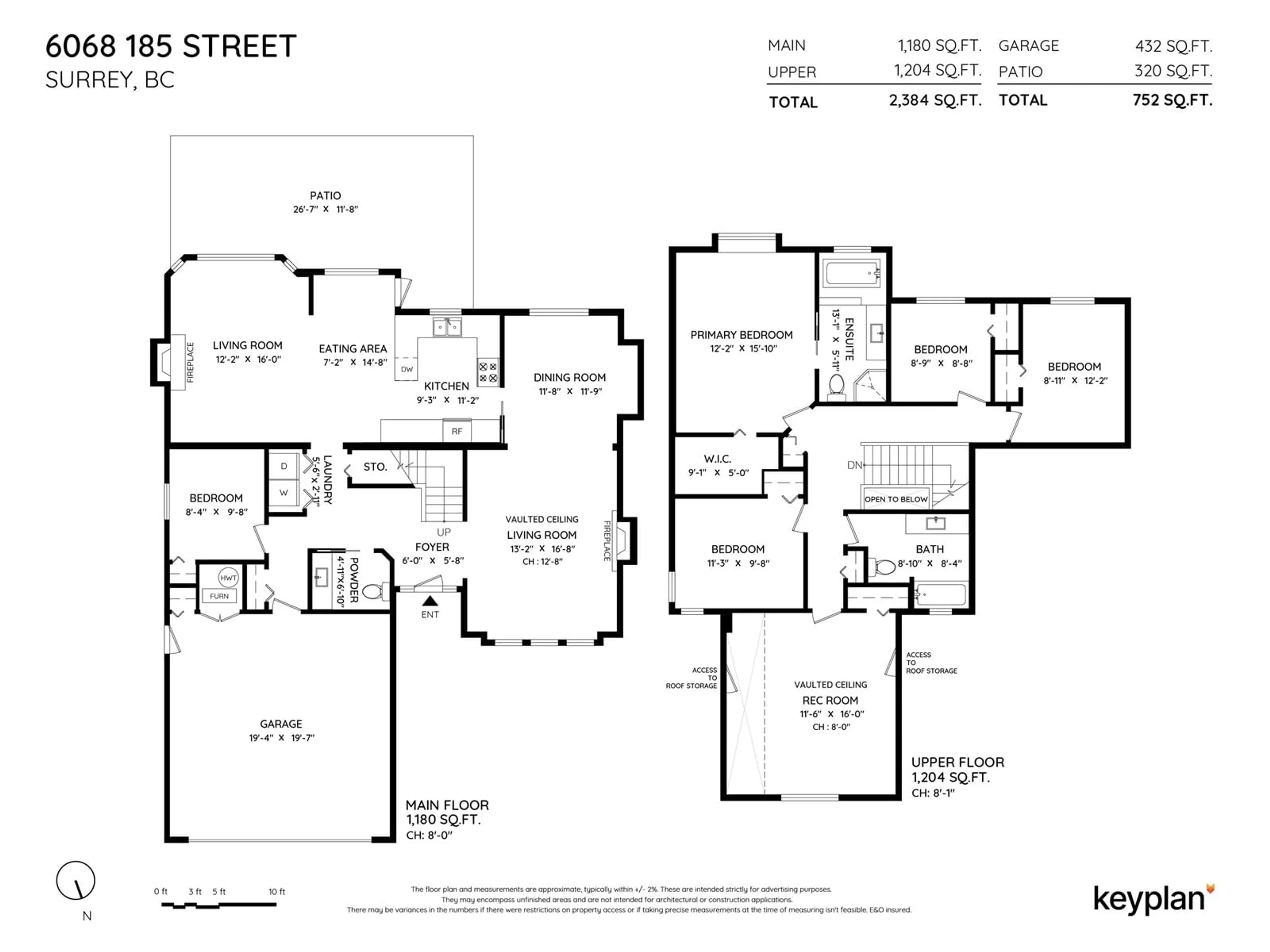 Floor plan for 6068 185 STREET, Surrey British Columbia V3S7P7