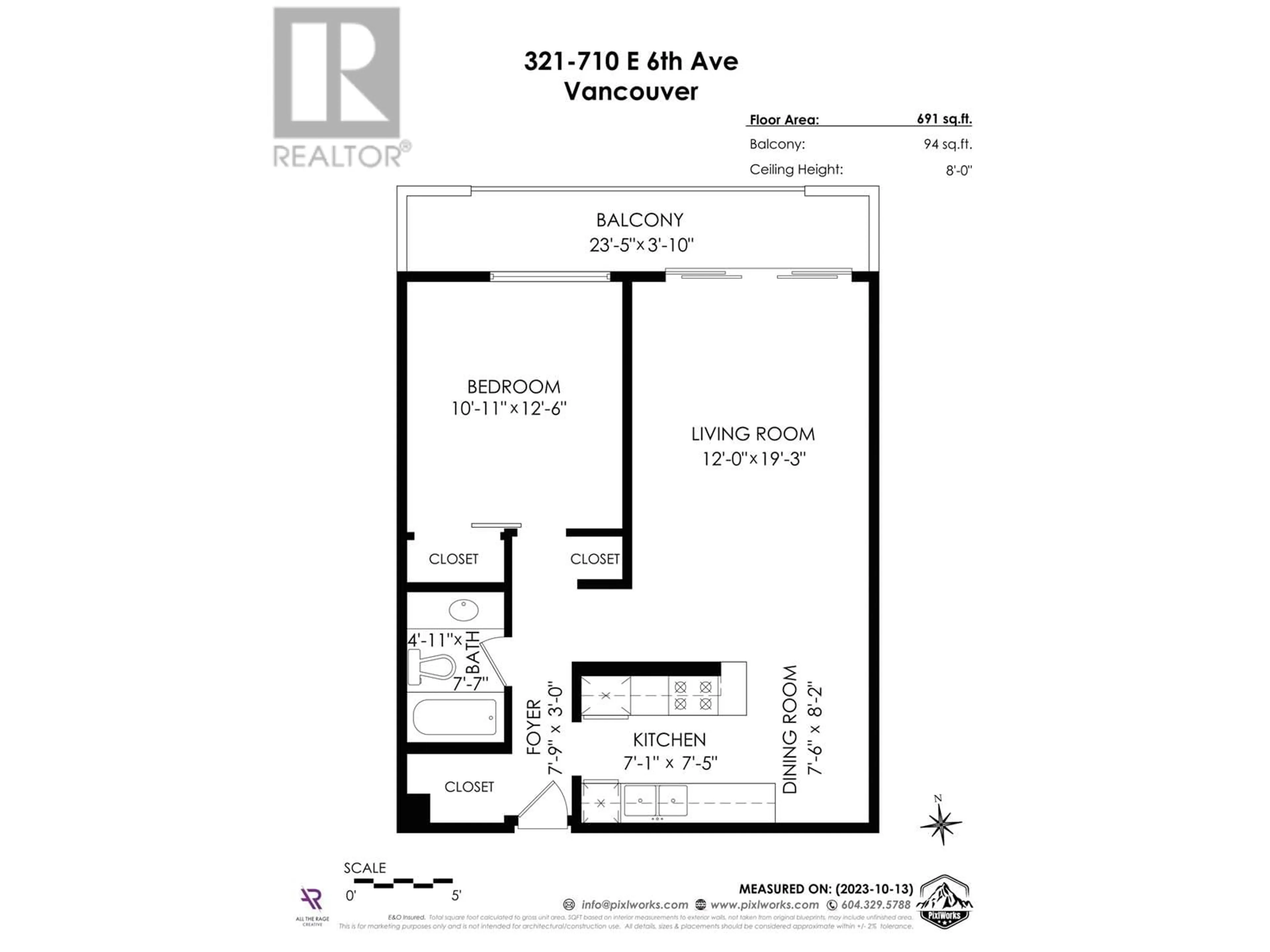 Floor plan for 321 710 E 6TH AVENUE, Vancouver British Columbia V5T1L5