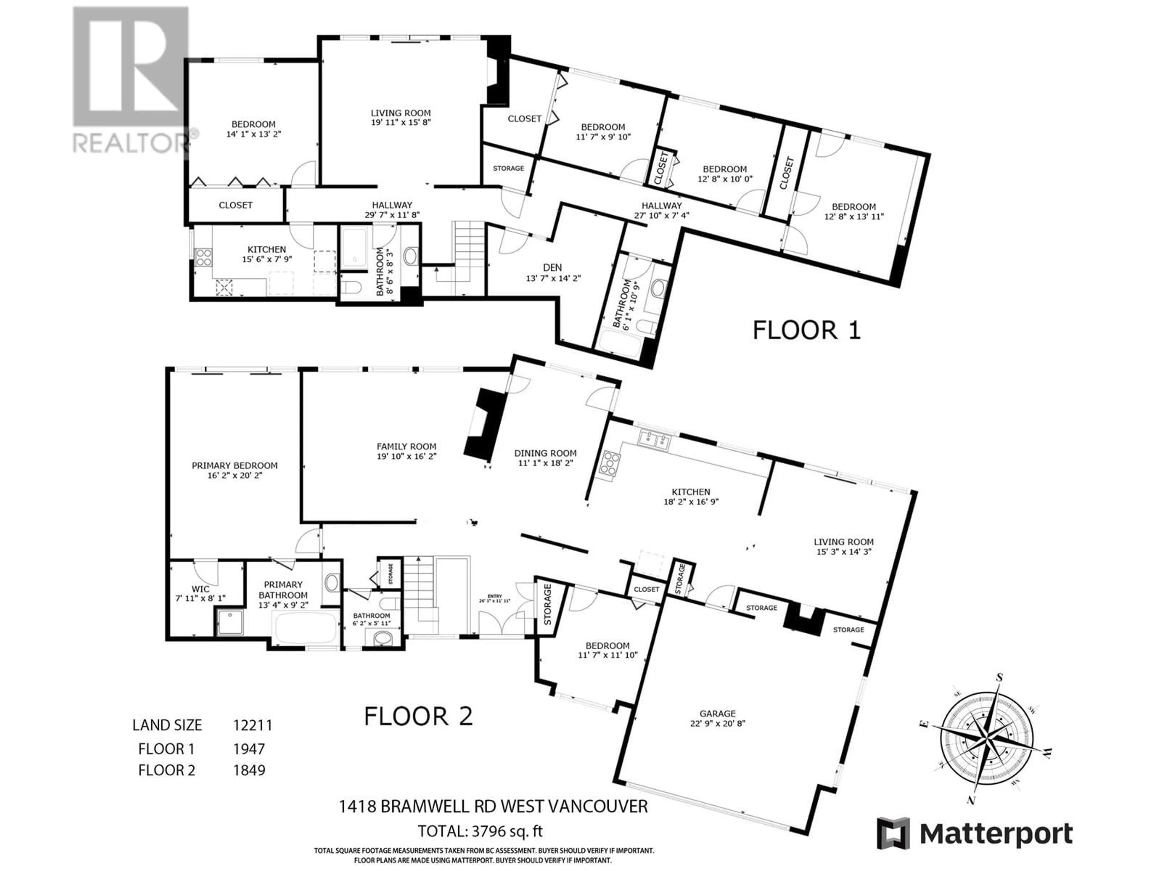 Floor plan for 1418 BRAMWELL ROAD, West Vancouver British Columbia V7S2N9
