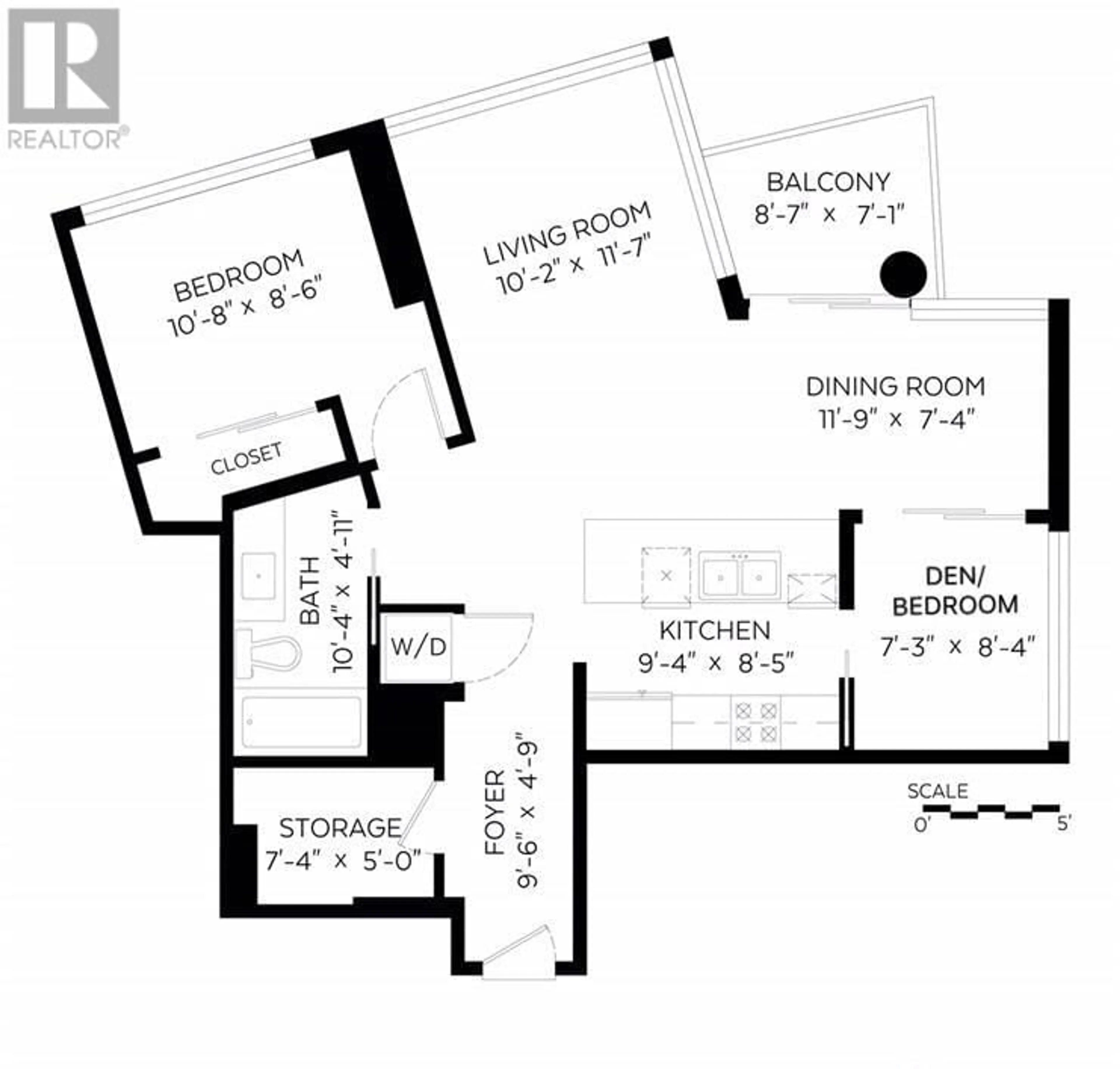 Floor plan for 1805 - 1372 SEYMOUR STREET, Vancouver British Columbia V6B0L1