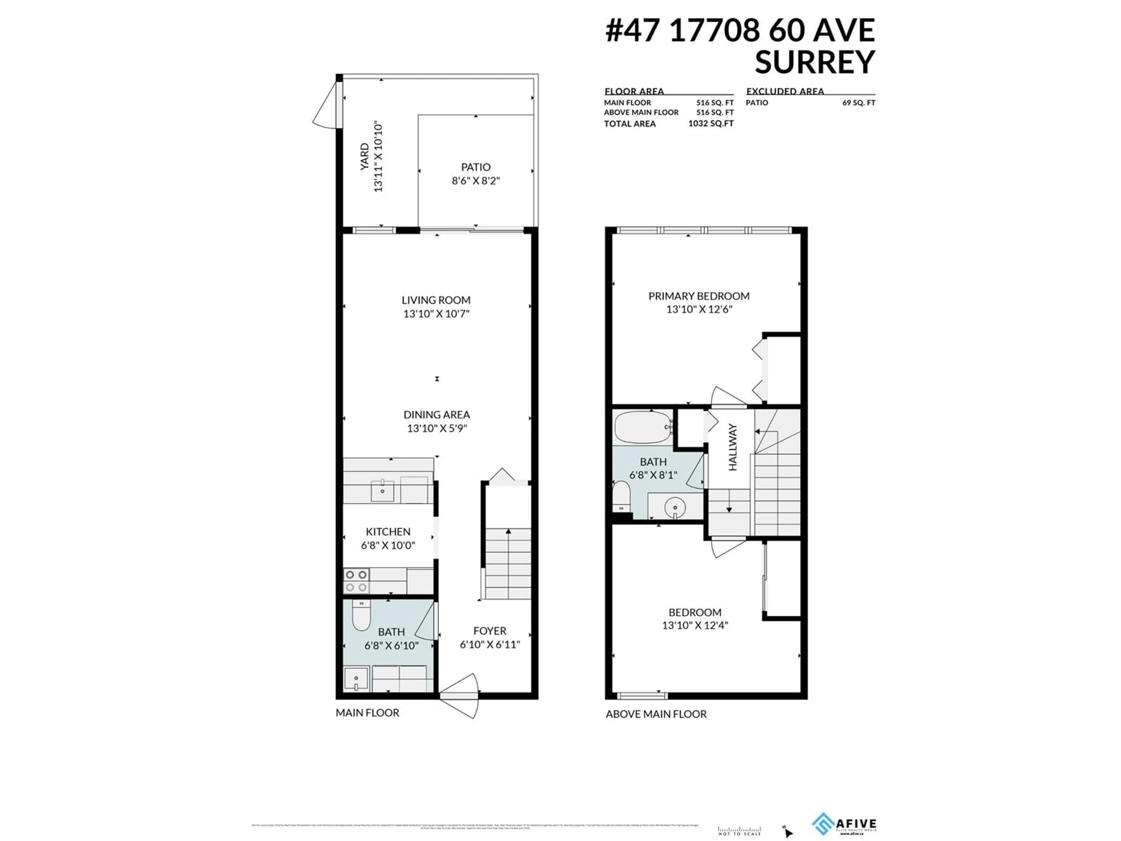 Floor plan for 47 17708 60 AVENUE, Surrey British Columbia V3S1V2