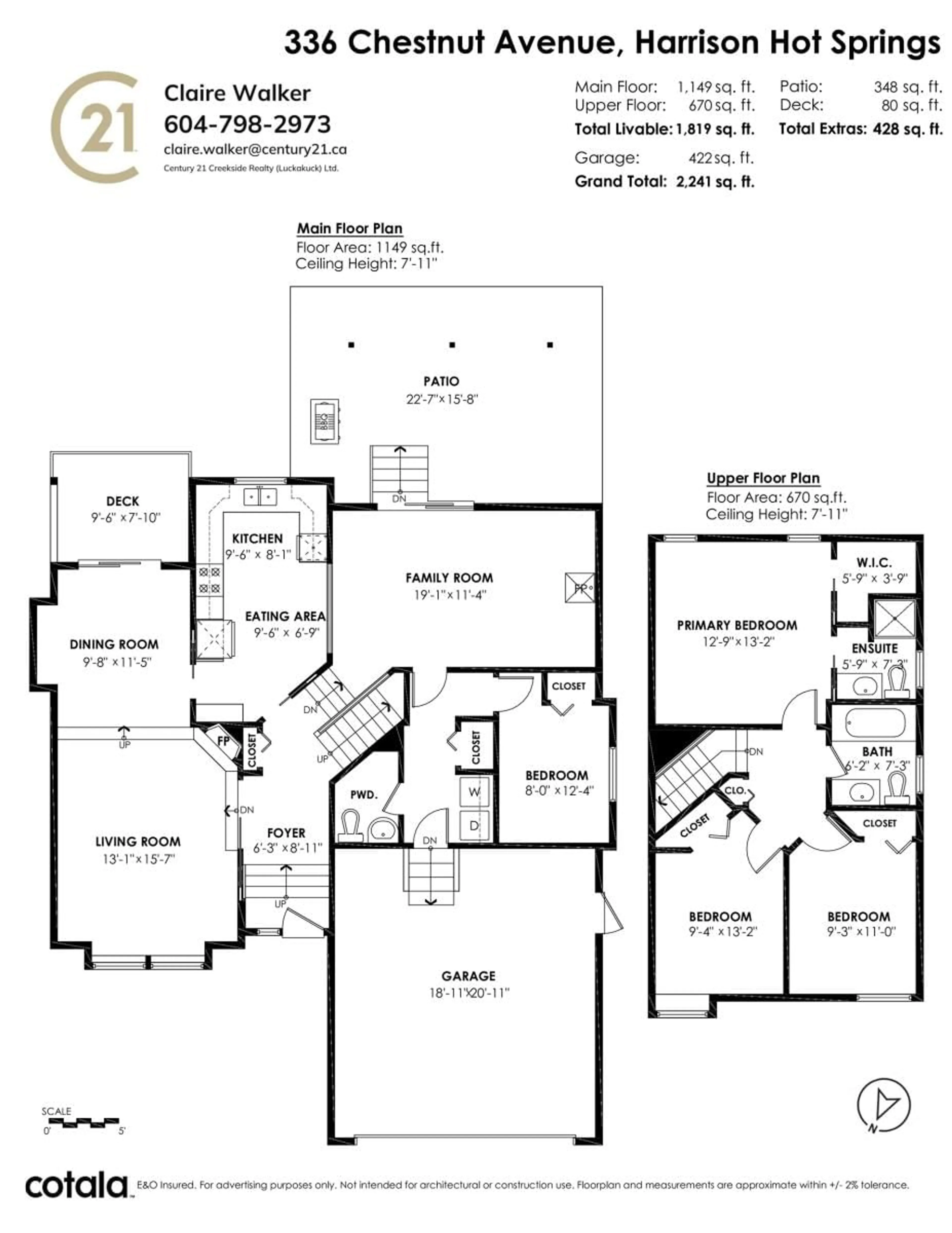 Floor plan for 336 CHESTNUT AVENUE, Harrison Hot Springs British Columbia V0M1K0