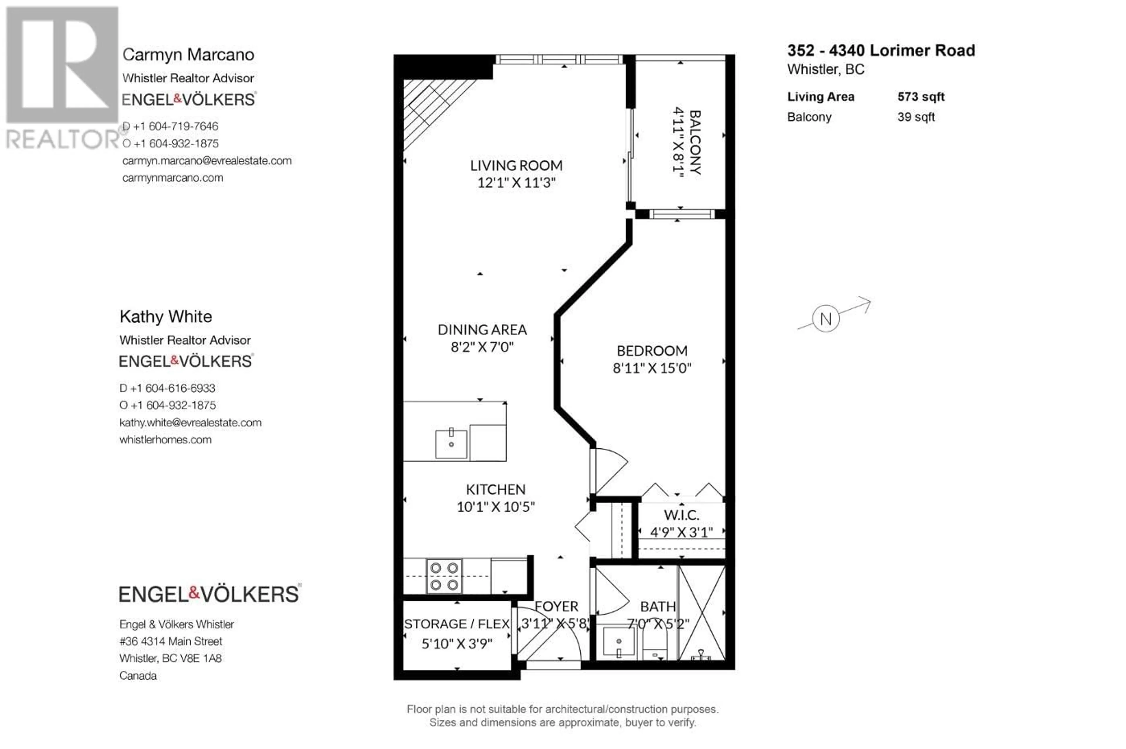 Floor plan for 352 4340 LORIMER ROAD, Whistler British Columbia V8E1A5