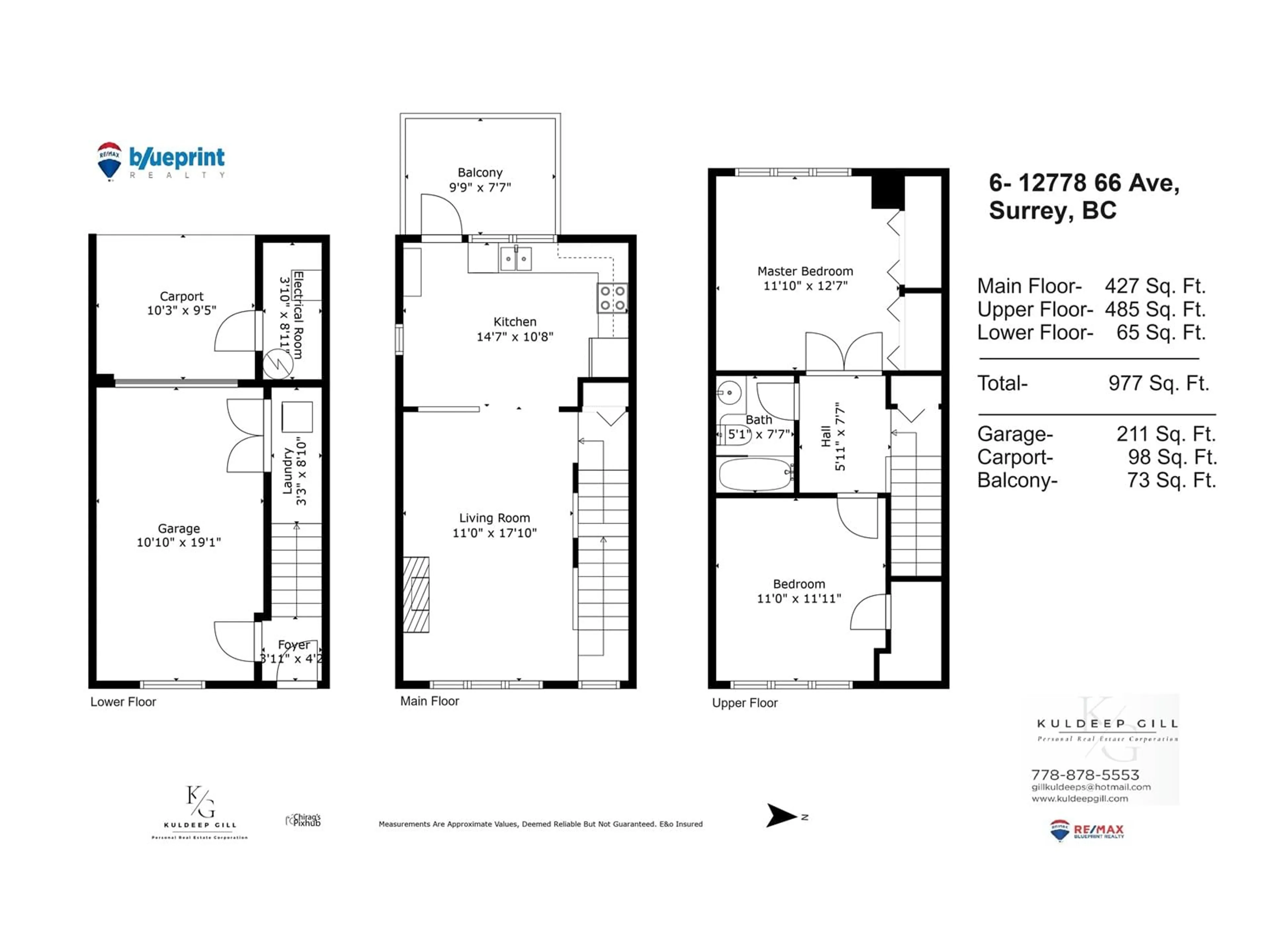 Floor plan for 6 12778 66 AVENUE, Surrey British Columbia V3W1K9