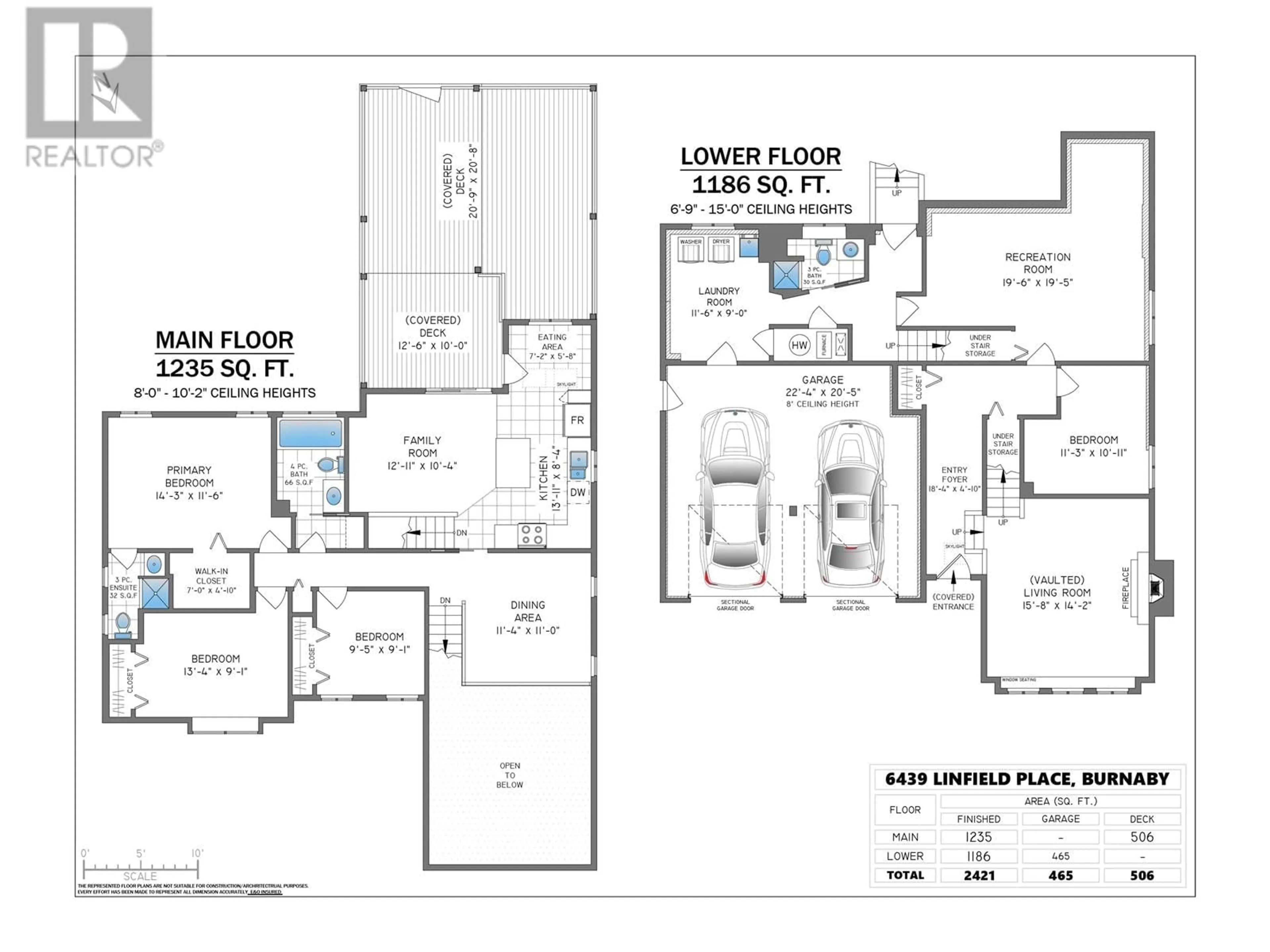 Floor plan for 6439 LINFIELD PLACE, Burnaby British Columbia V5E3M6