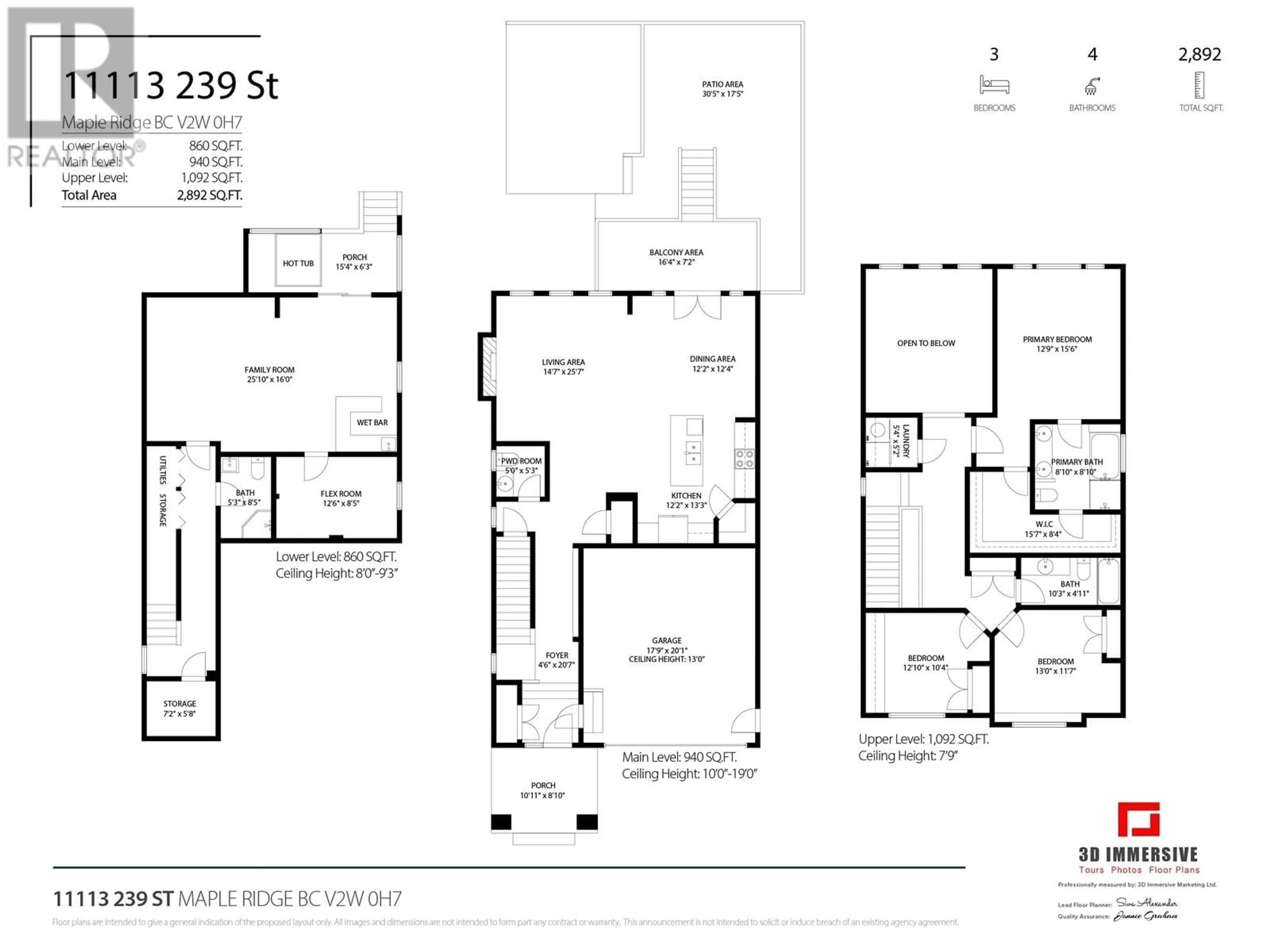 Floor plan for 11113 239 STREET, Maple Ridge British Columbia V2W0H7