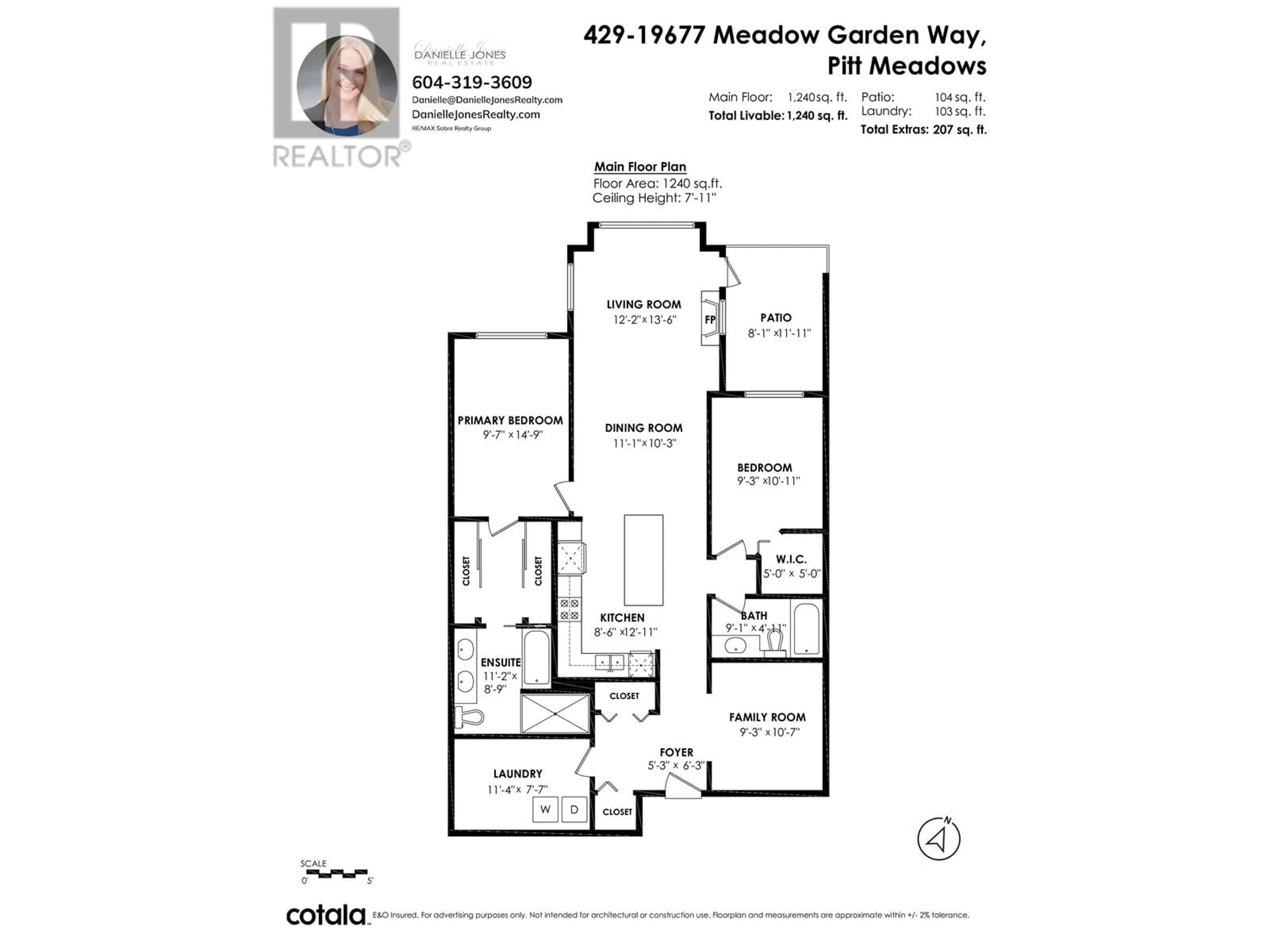 Floor plan for 429 19677 MEADOW GARDENS WAY, Pitt Meadows British Columbia V3Y0A2