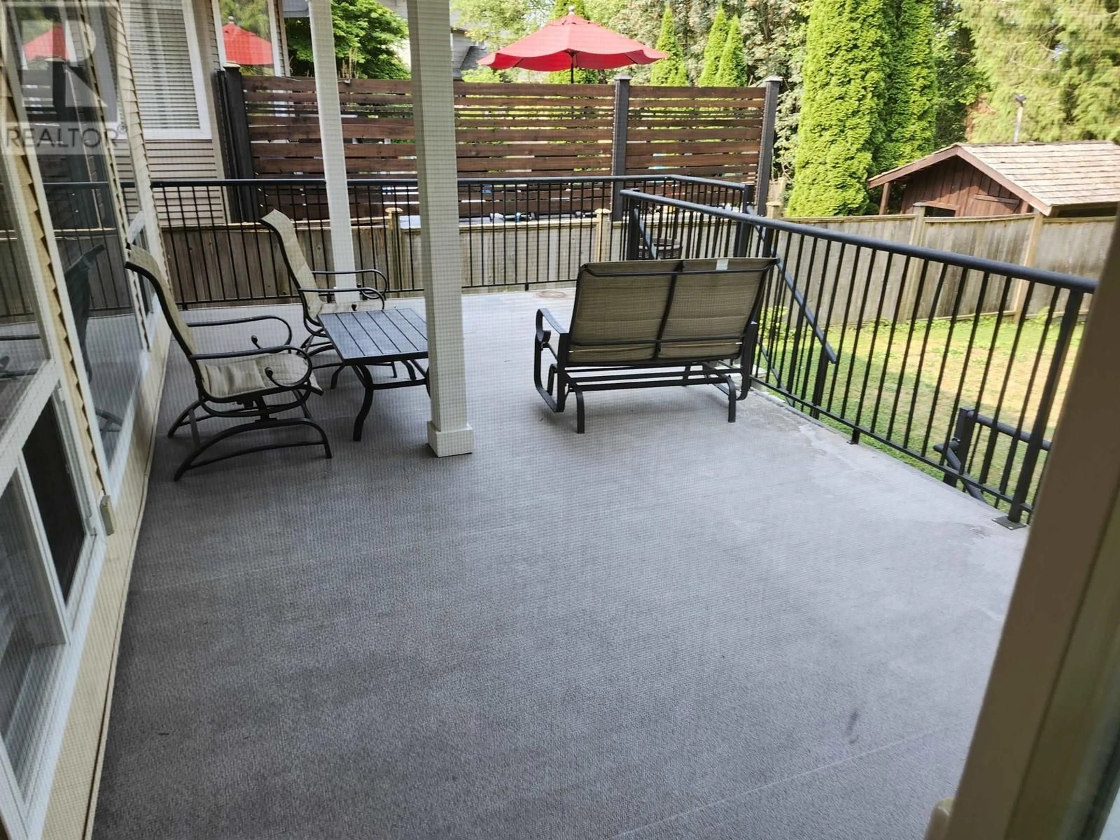 Patio, the fenced backyard for 10500 BAKER PLACE, Maple Ridge British Columbia V2W2C2