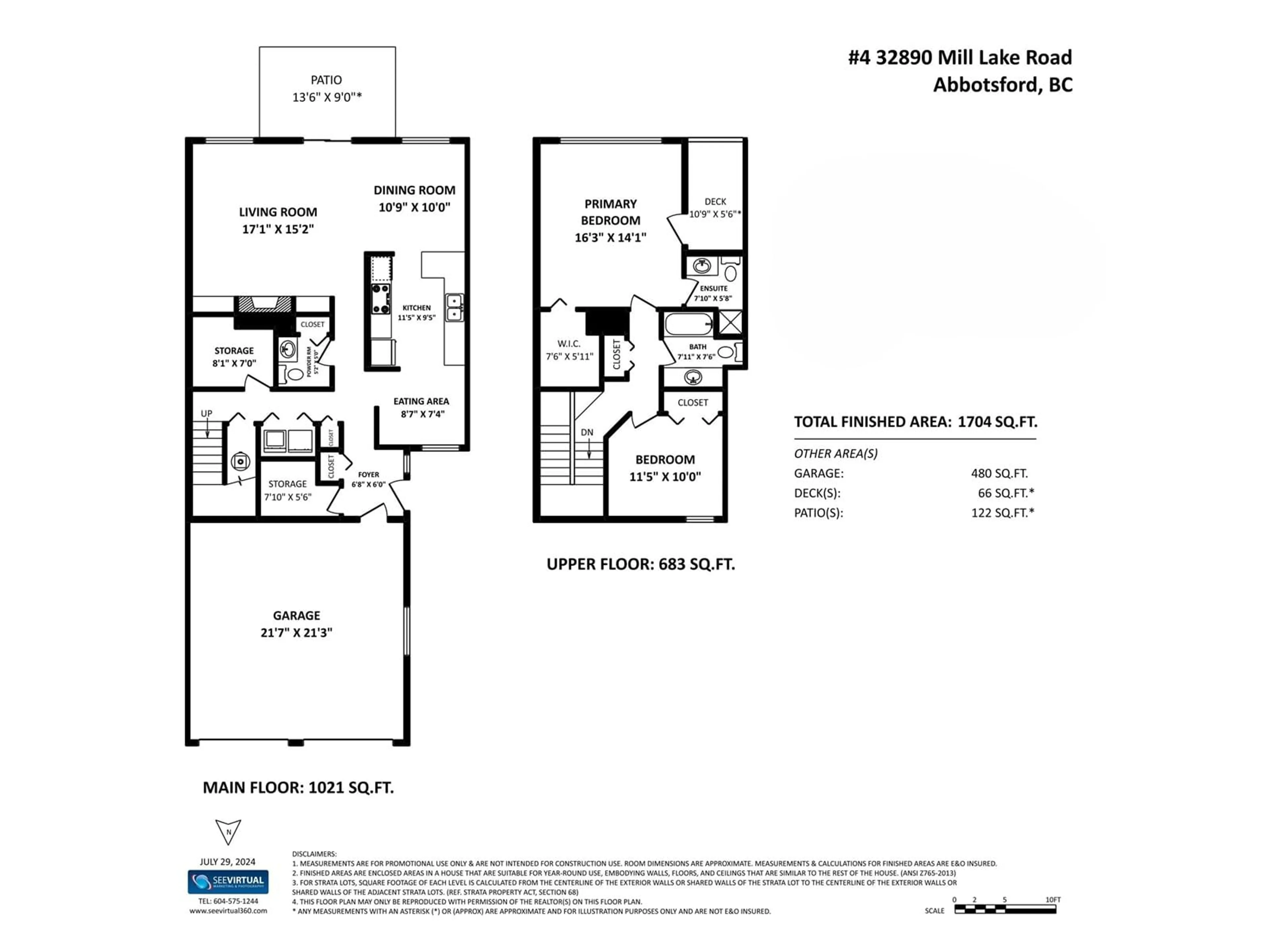 Floor plan for 4 32890 MILL LAKE ROAD, Abbotsford British Columbia V2S8G5