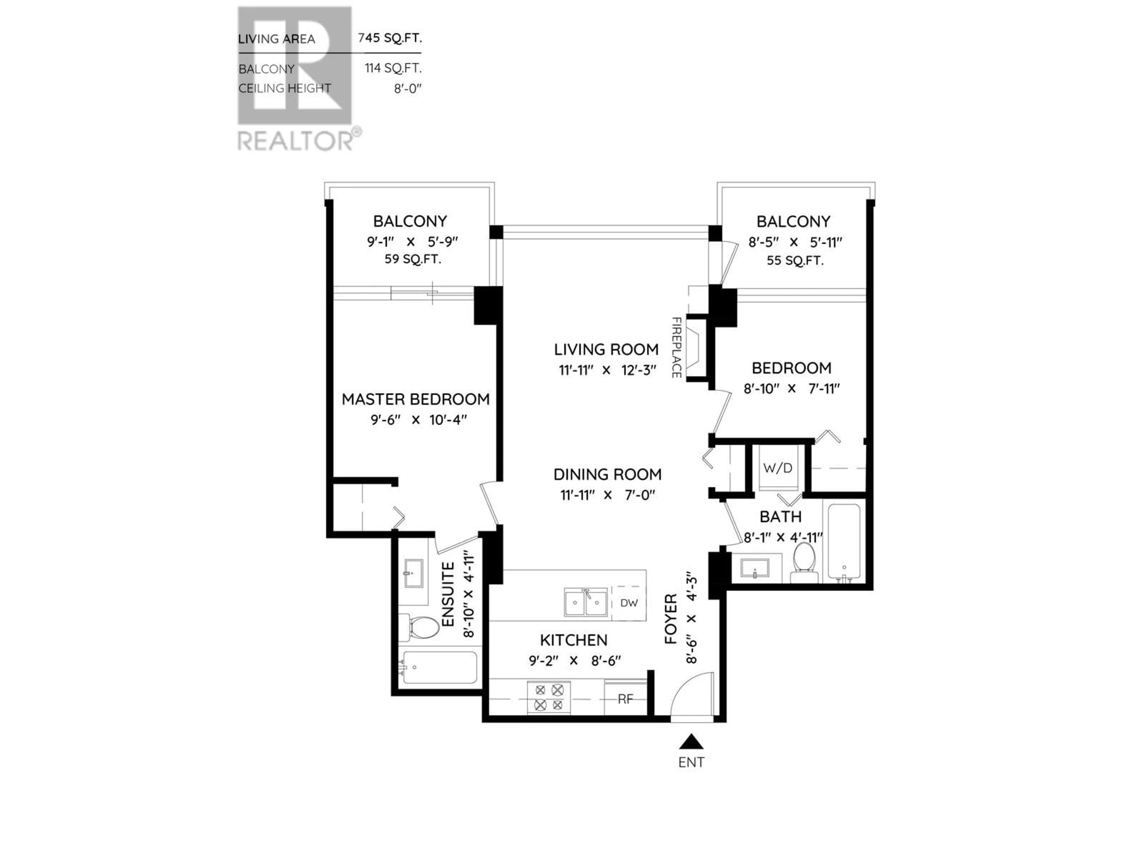 Floor plan for 1102 2289 YUKON CRESCENT, Burnaby British Columbia V5C0B2