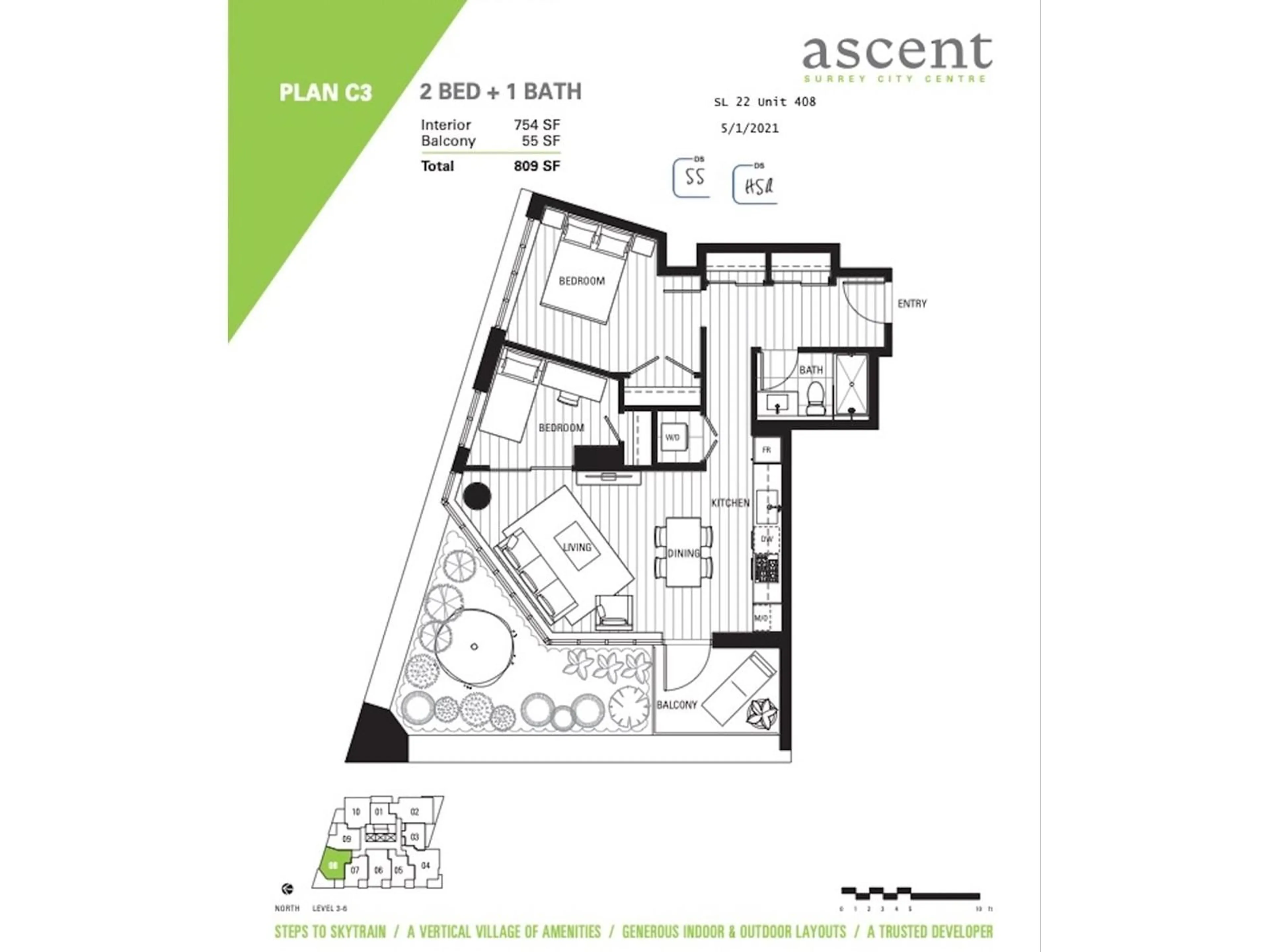 Floor plan for 408 10428 WHALLEY BOULEVARD, Surrey British Columbia V3T1W6