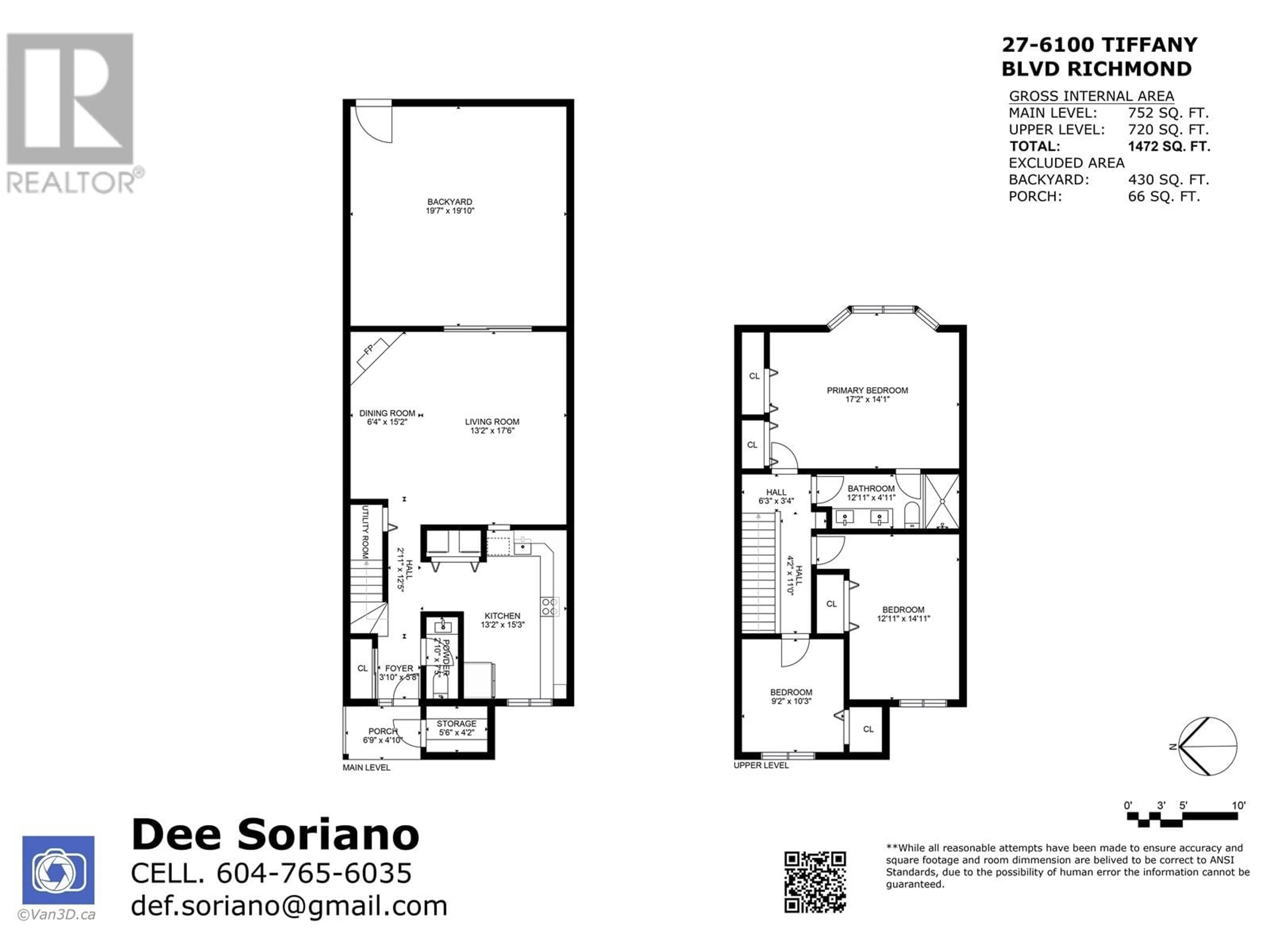 Floor plan for 27 6100 TIFFANY BOULEVARD, Richmond British Columbia V7C5A8