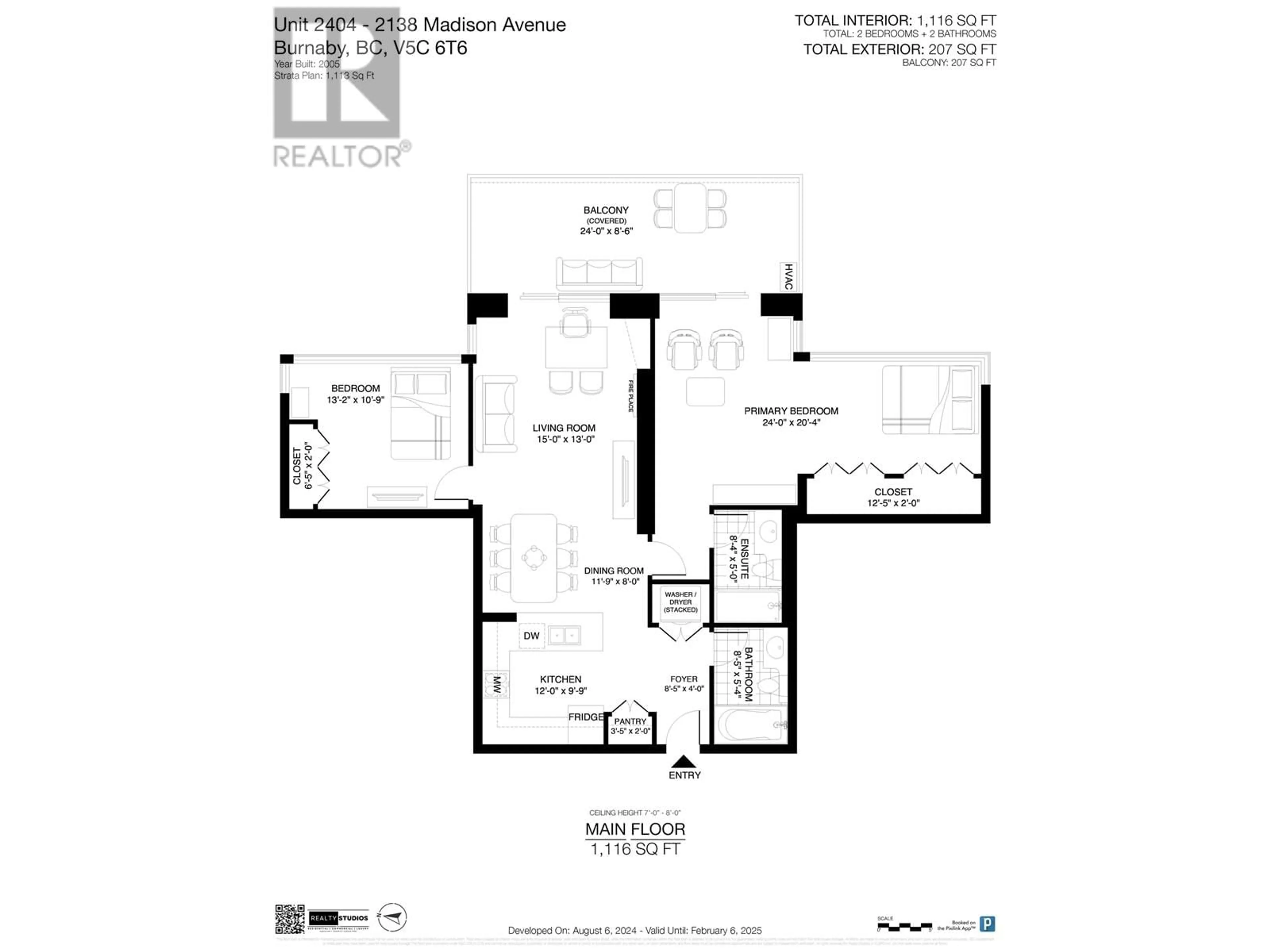 Floor plan for 2404 2138 MADISON AVENUE, Burnaby British Columbia V5C6T6