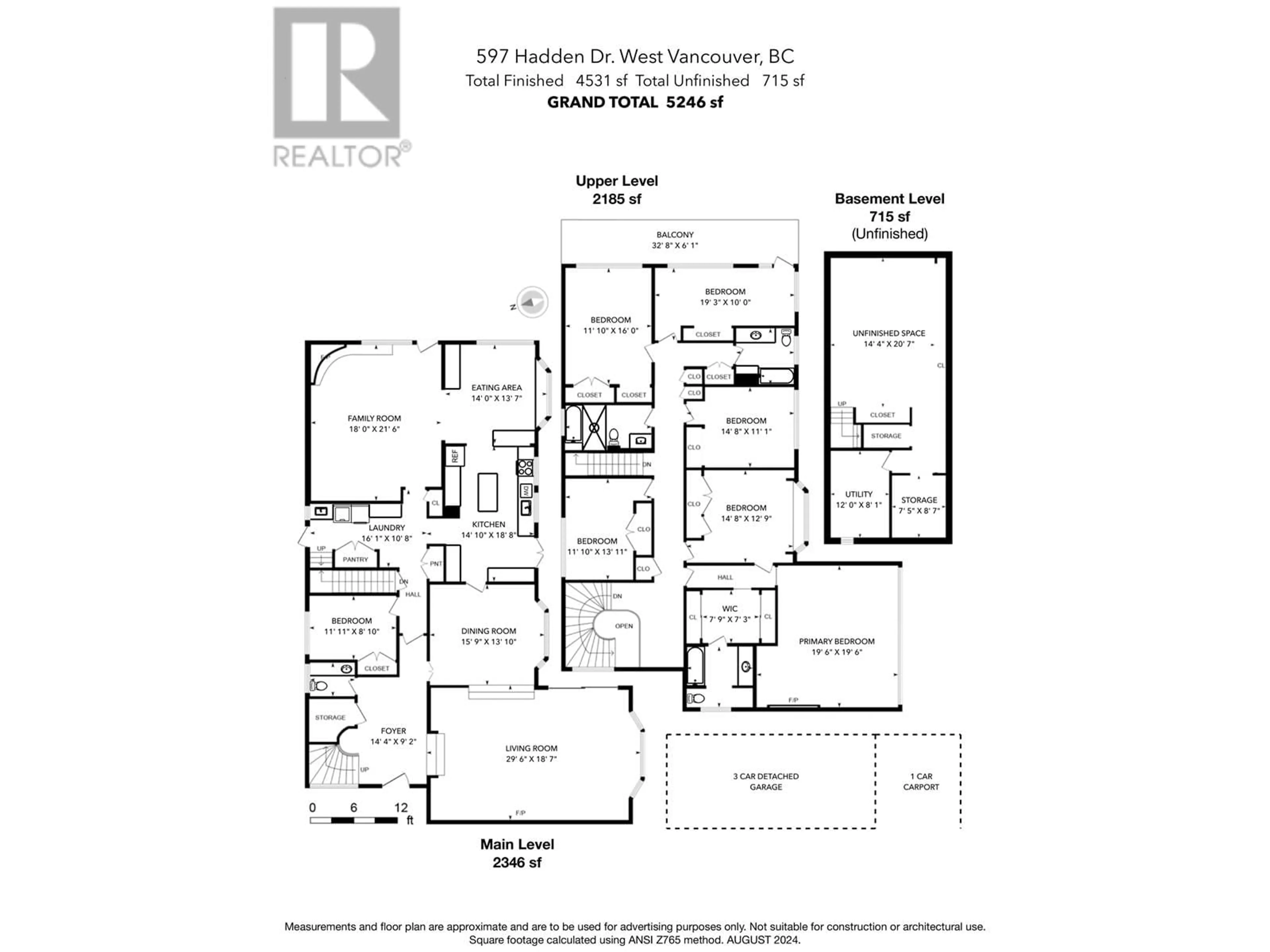 Floor plan for 597 HADDEN DRIVE, West Vancouver British Columbia V7S1G8