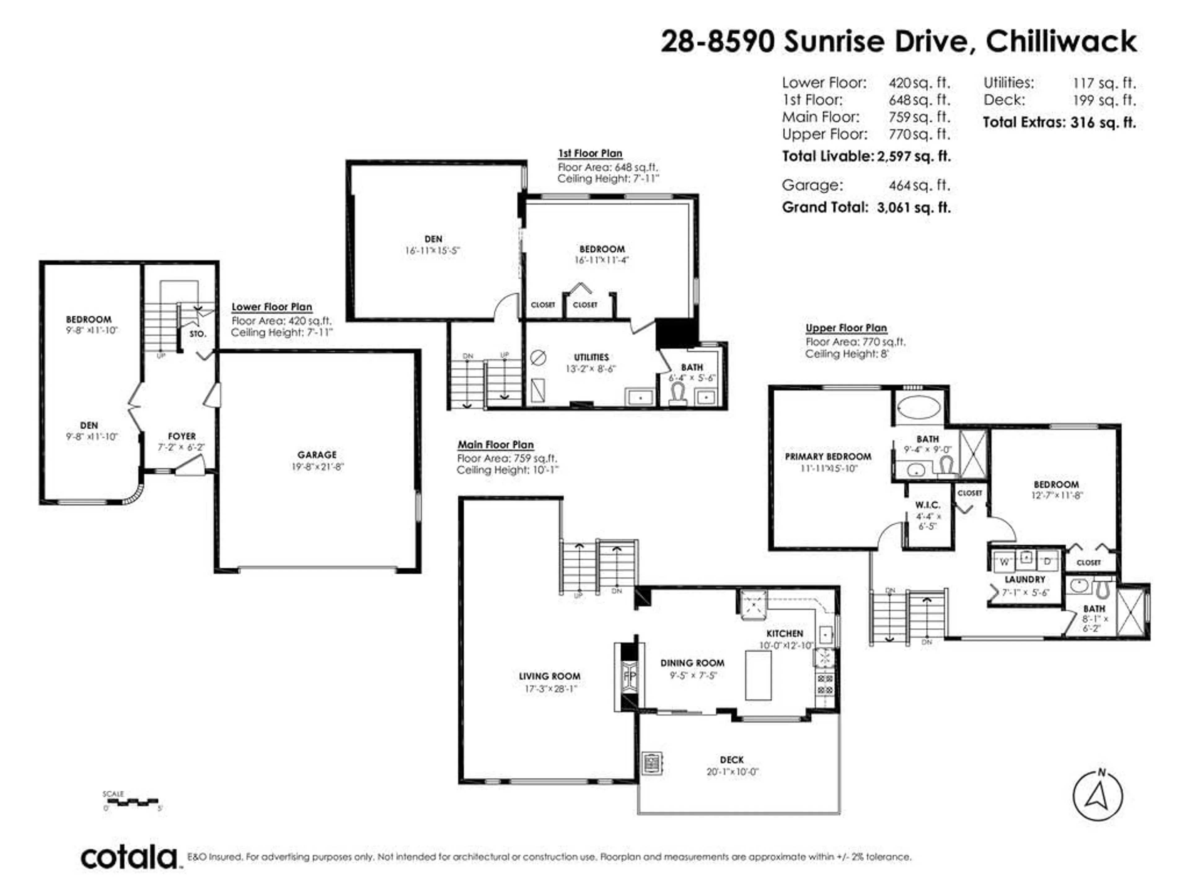 Floor plan for 28 8590 SUNRISE DRIVE, Chilliwack British Columbia V2R3Z4