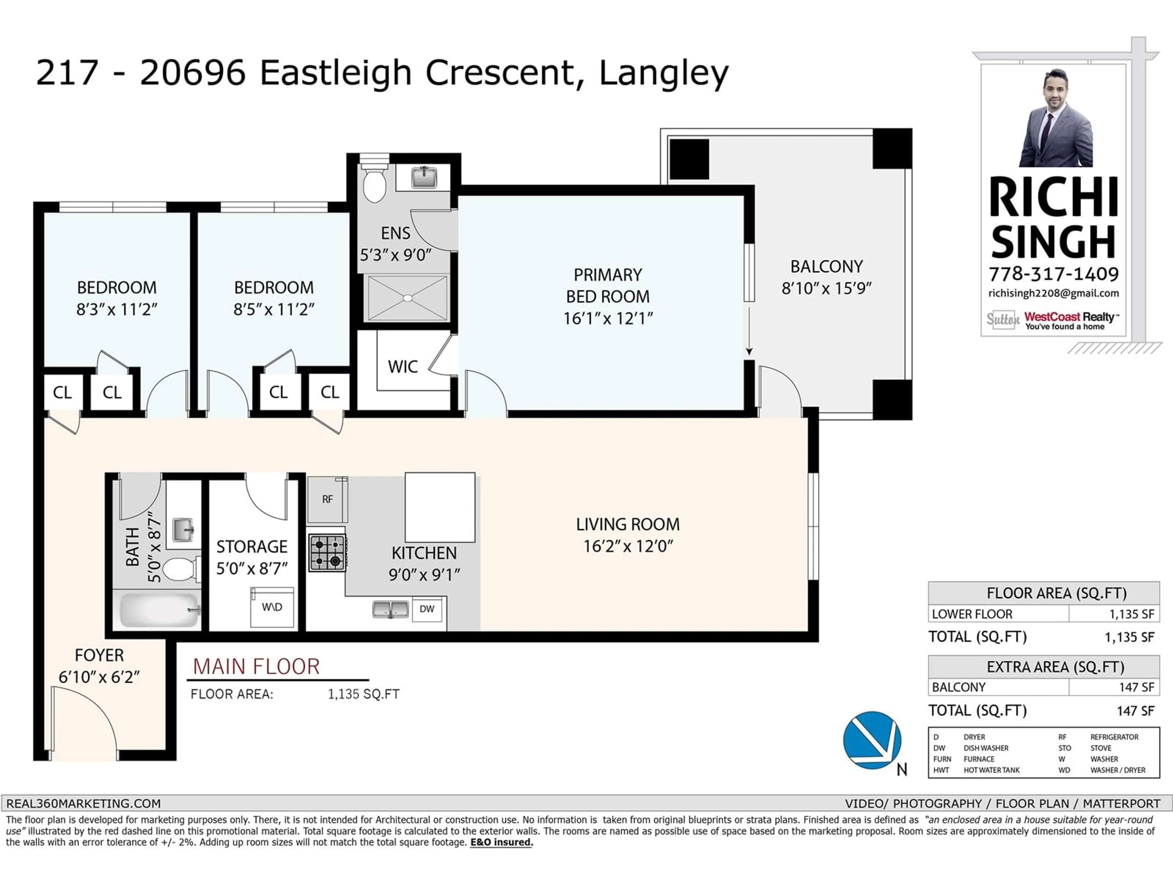 Floor plan for 217 20696 EASTLEIGH CRESCENT, Langley British Columbia V3A0M3