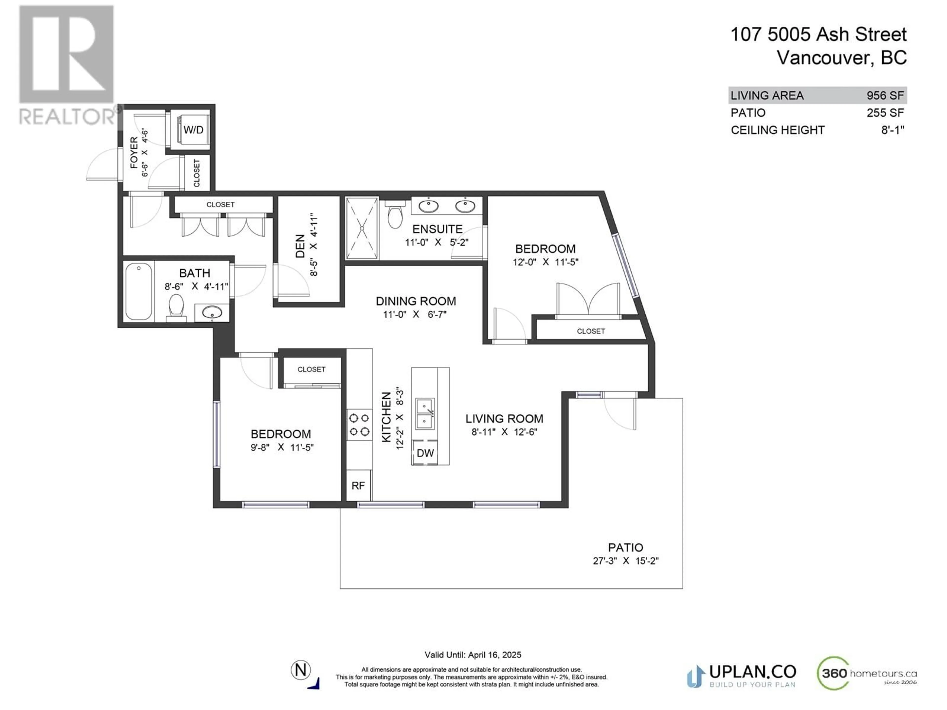 Floor plan for 107 5005 ASH STREET, Vancouver British Columbia V5Z0K8