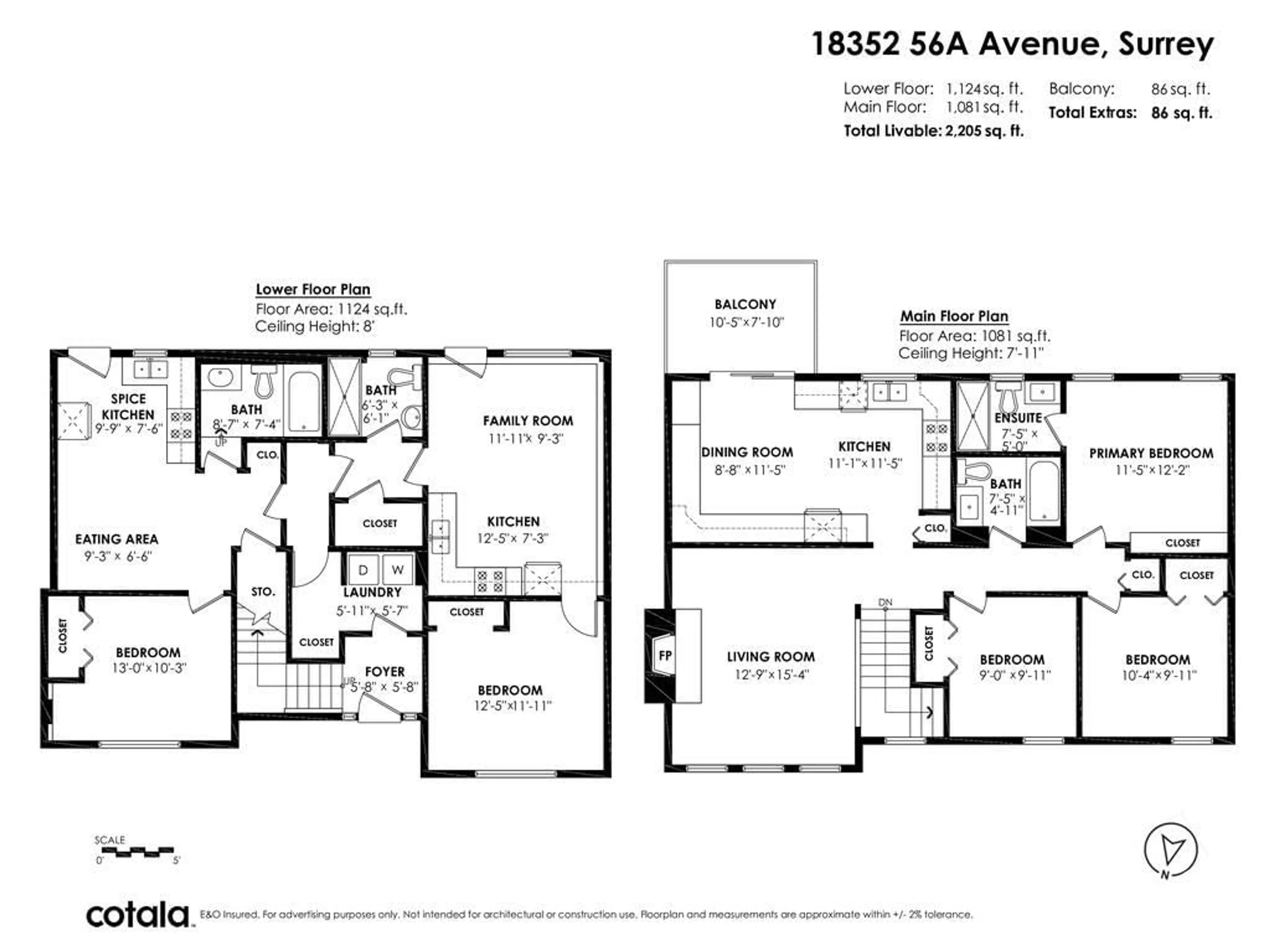 Floor plan for 18352 56A AVENUE, Surrey British Columbia V3S6E3