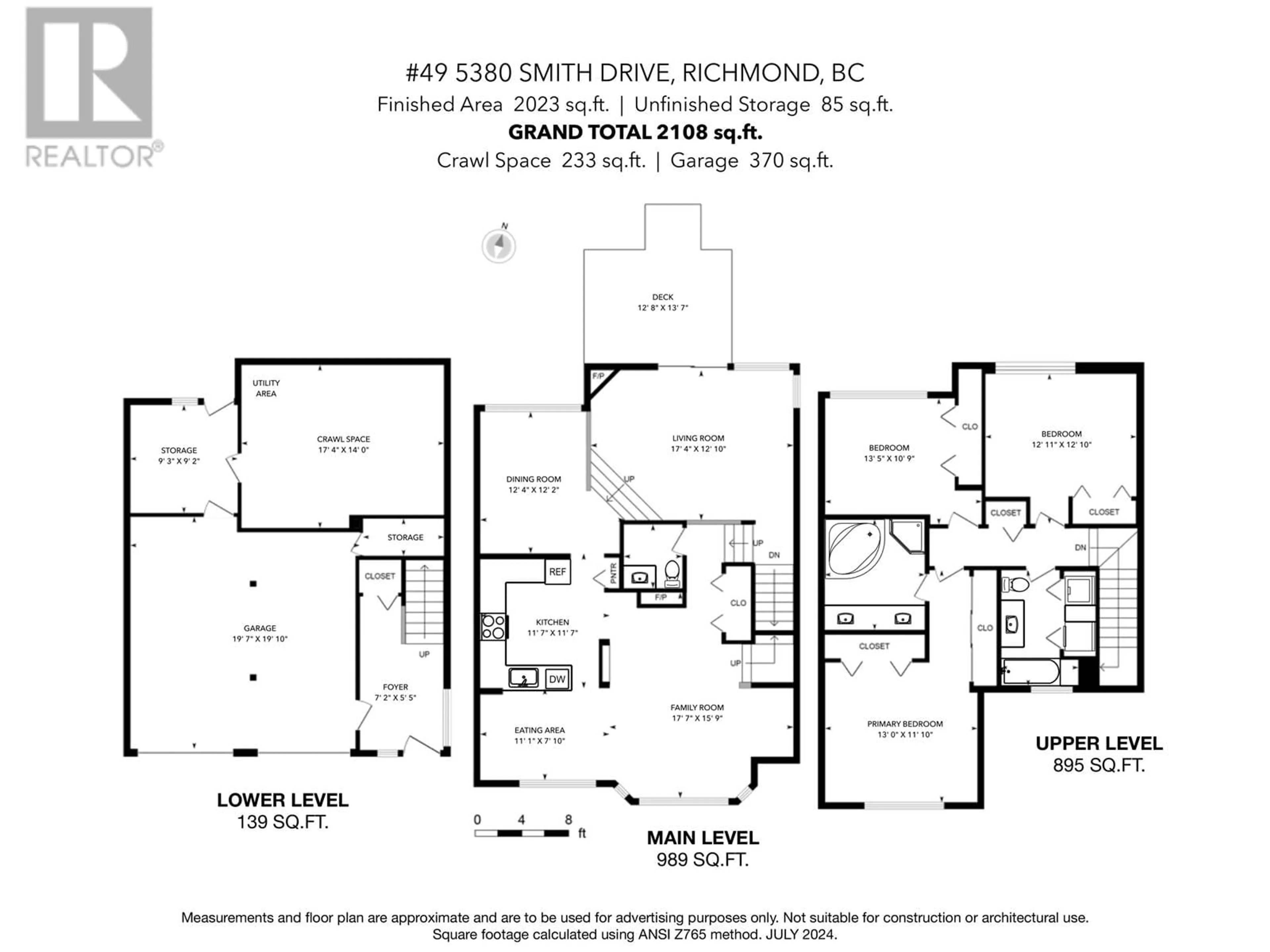 Floor plan for 49 5380 SMITH DRIVE, Richmond British Columbia V6V2K8