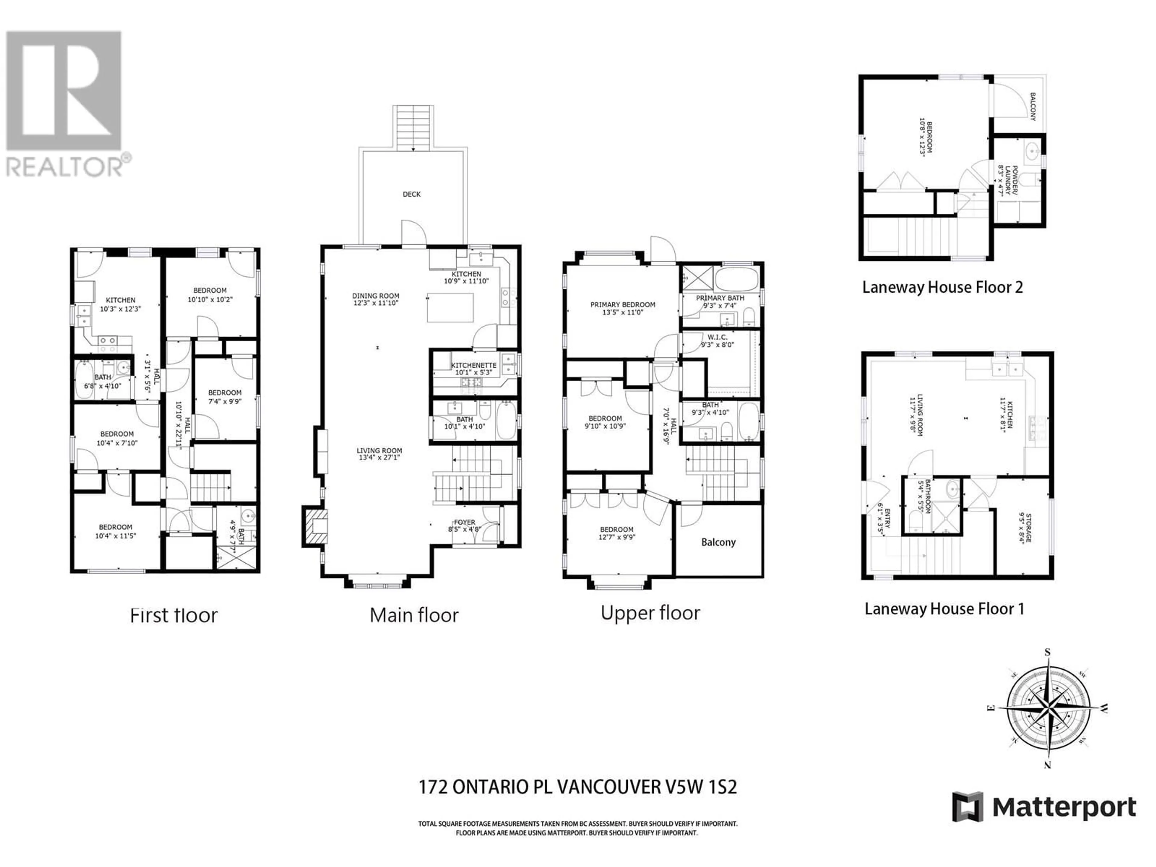 Floor plan for 172 ONTARIO PLACE, Vancouver British Columbia V5W1S2