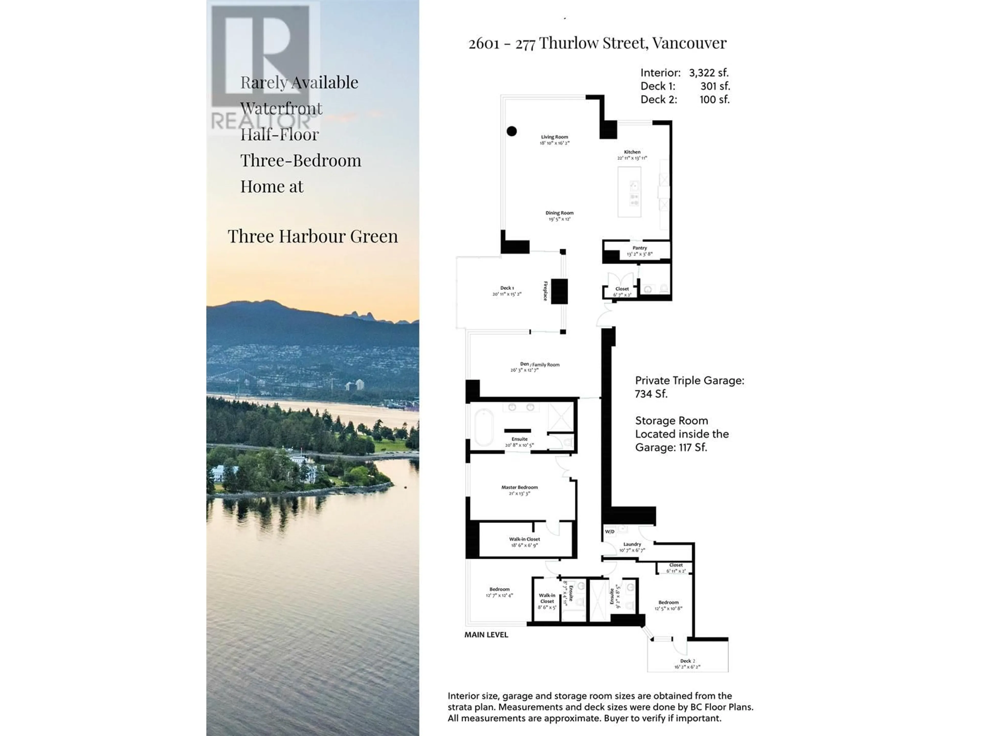 Floor plan for 2601 277 THURLOW STREET, Vancouver British Columbia V6C0C1