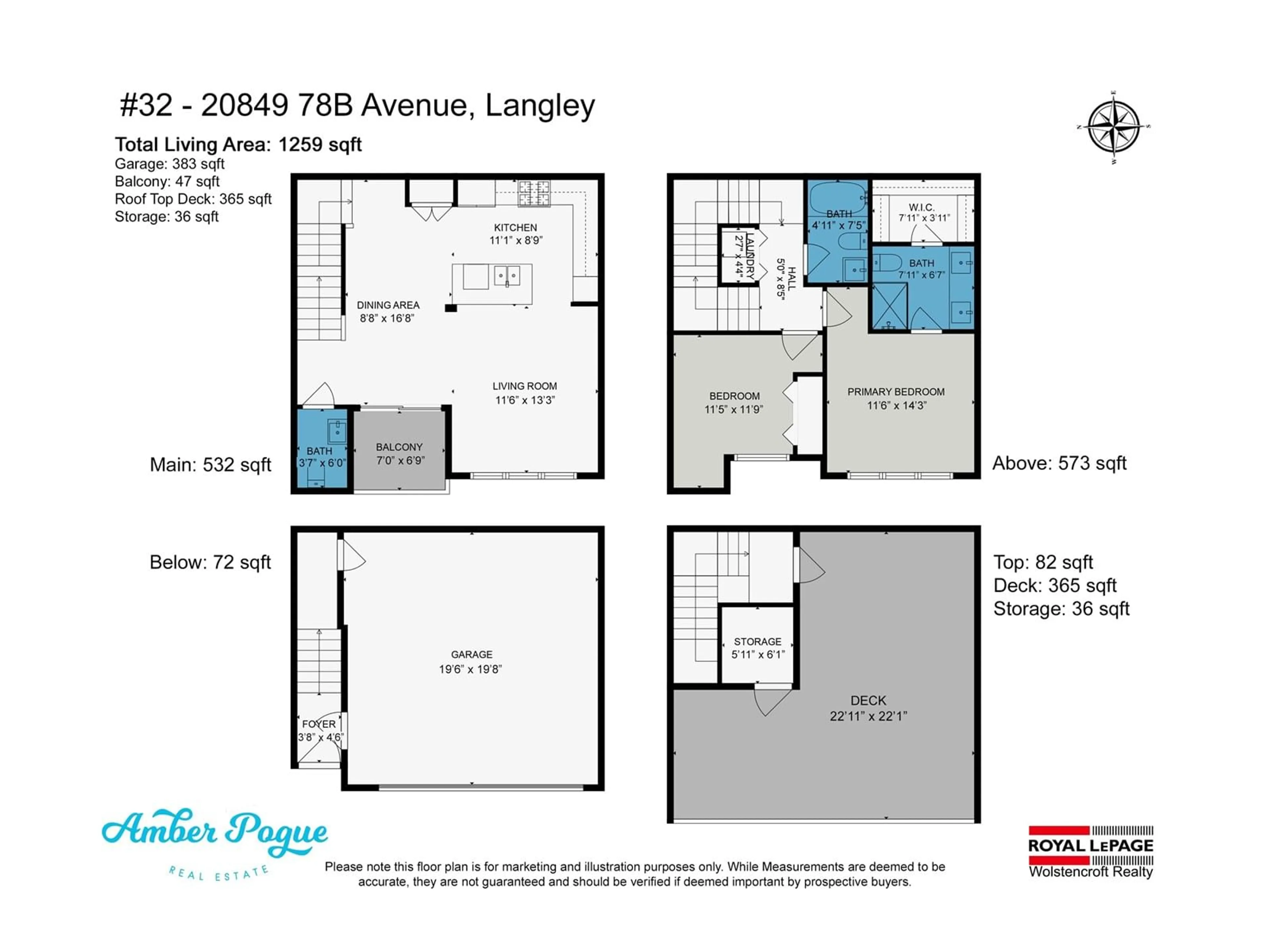 Floor plan for 32 20849 78B AVENUE, Langley British Columbia V2Y0X6